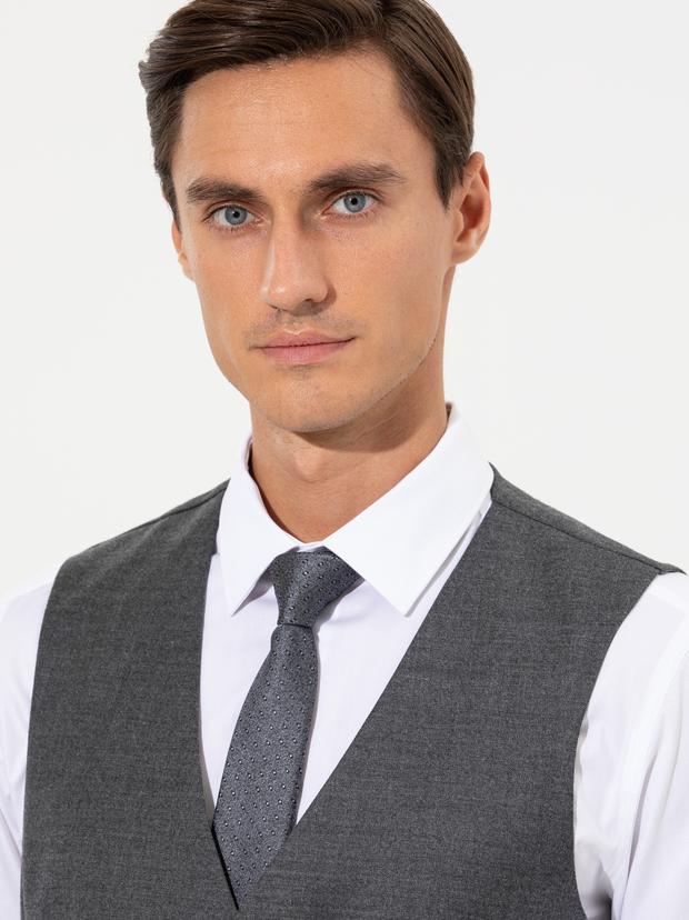 Gri Slim Fit Yelek