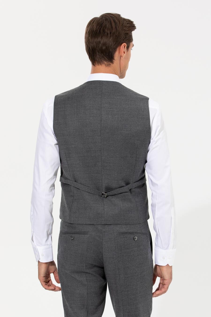 Gri Slim Fit Yelek - 50257927054