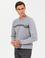 Gri Slim Fit Bisiklet Yaka Triko Kazak