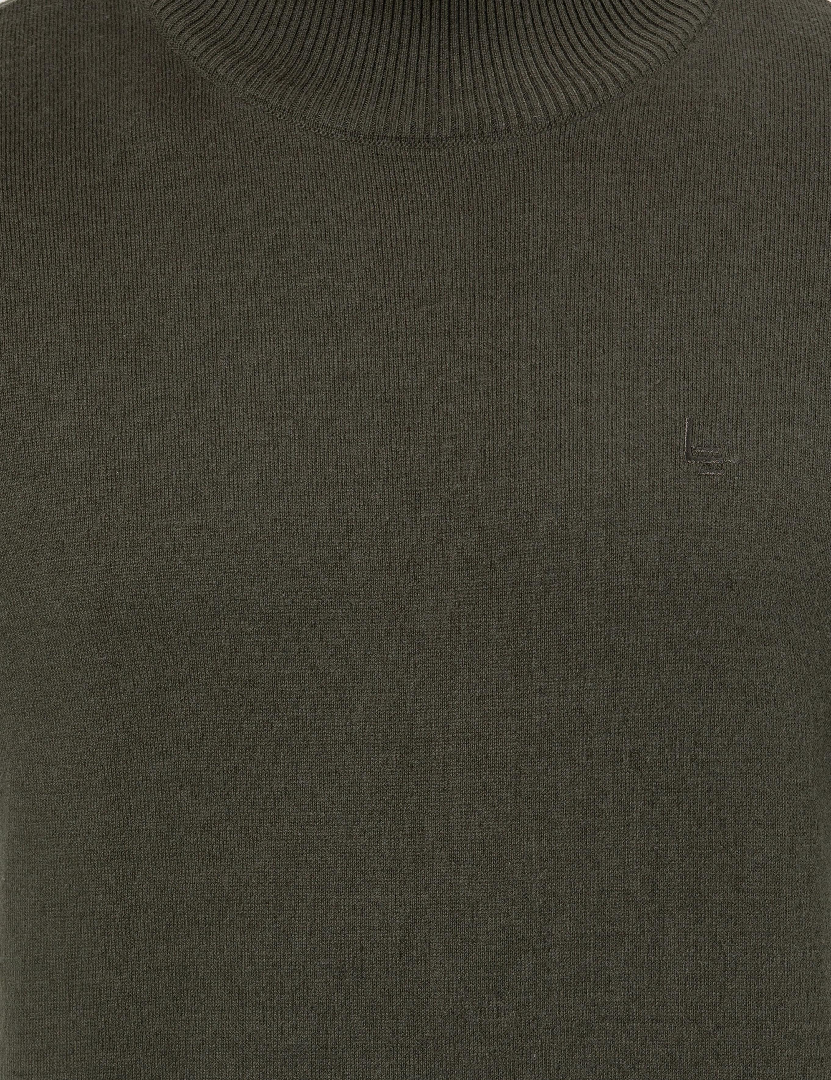 Haki Slim Fit Yarım Balıkçı Basic Triko Kazak - 50258895029