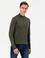 Haki Slim Fit Yarım Balıkçı Basic Triko Kazak