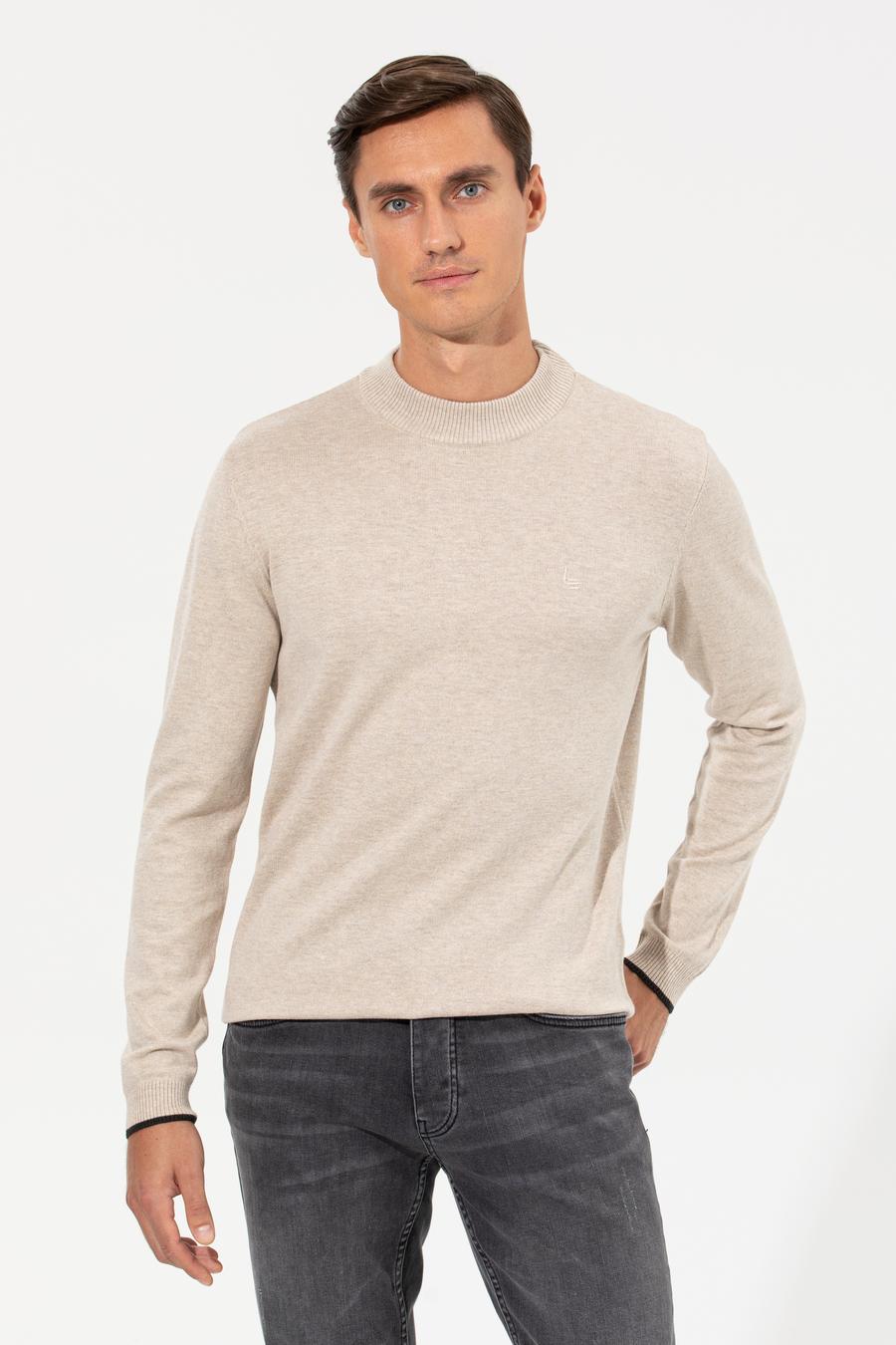 Kum Melanj Slim Fit Yarım Balıkçı Basic Triko Kazak - 50259098025