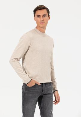 Kum Melanj Slim Fit Yarım Balıkçı Basic Triko Kazak