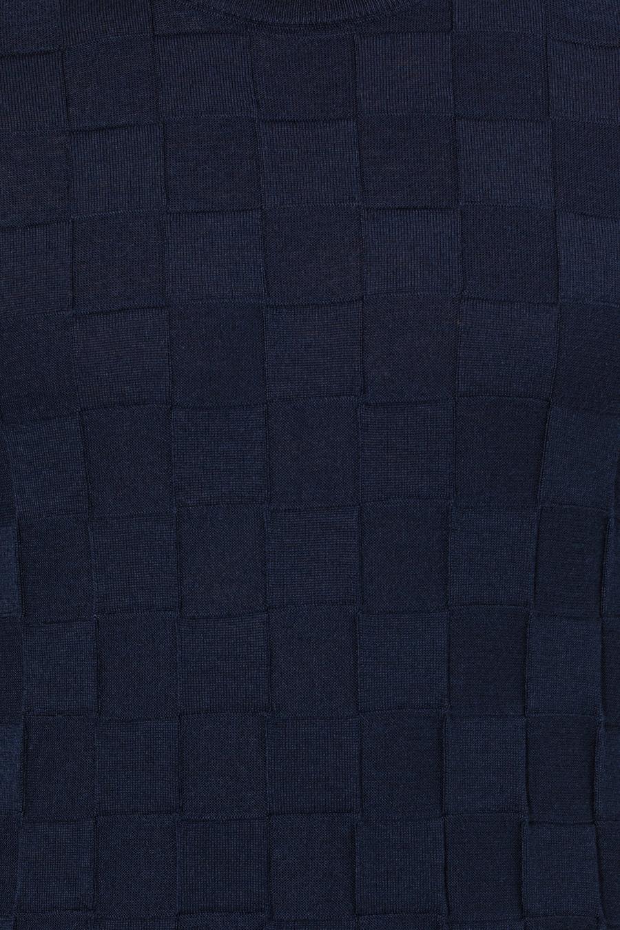 Lacivert Slim Fit Yün Karışımlı Bisiklet Yaka Triko Kazak - 50258883067