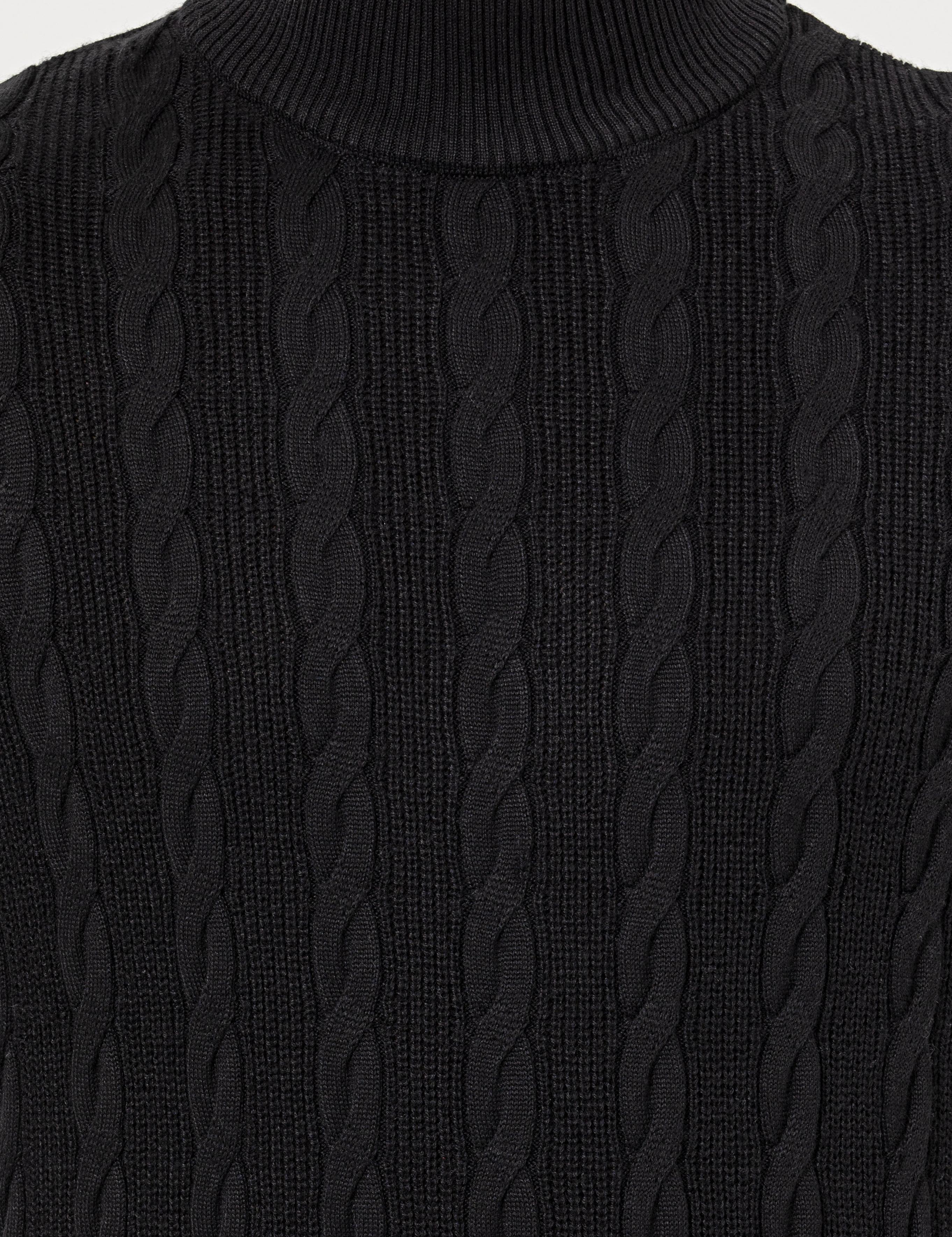 Siyah Slim Fit Yarım Balıkçı Triko Kazak - 50260300033