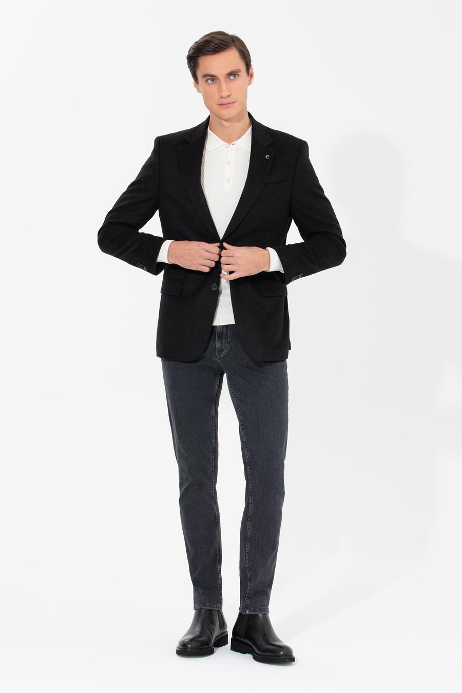 Siyah Slim Fit Kaşmir Ceket - 50258856077