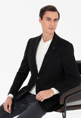 Siyah Slim Fit Kaşmir Ceket