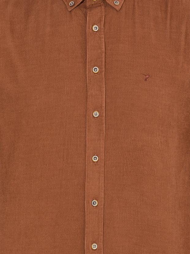 Açık Kahverengi Slim Fit Uzun Kollu Gömlek