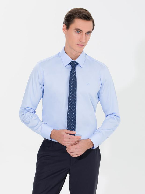 Mavi Slim Fit Uzun Kollu Basic Gömlek