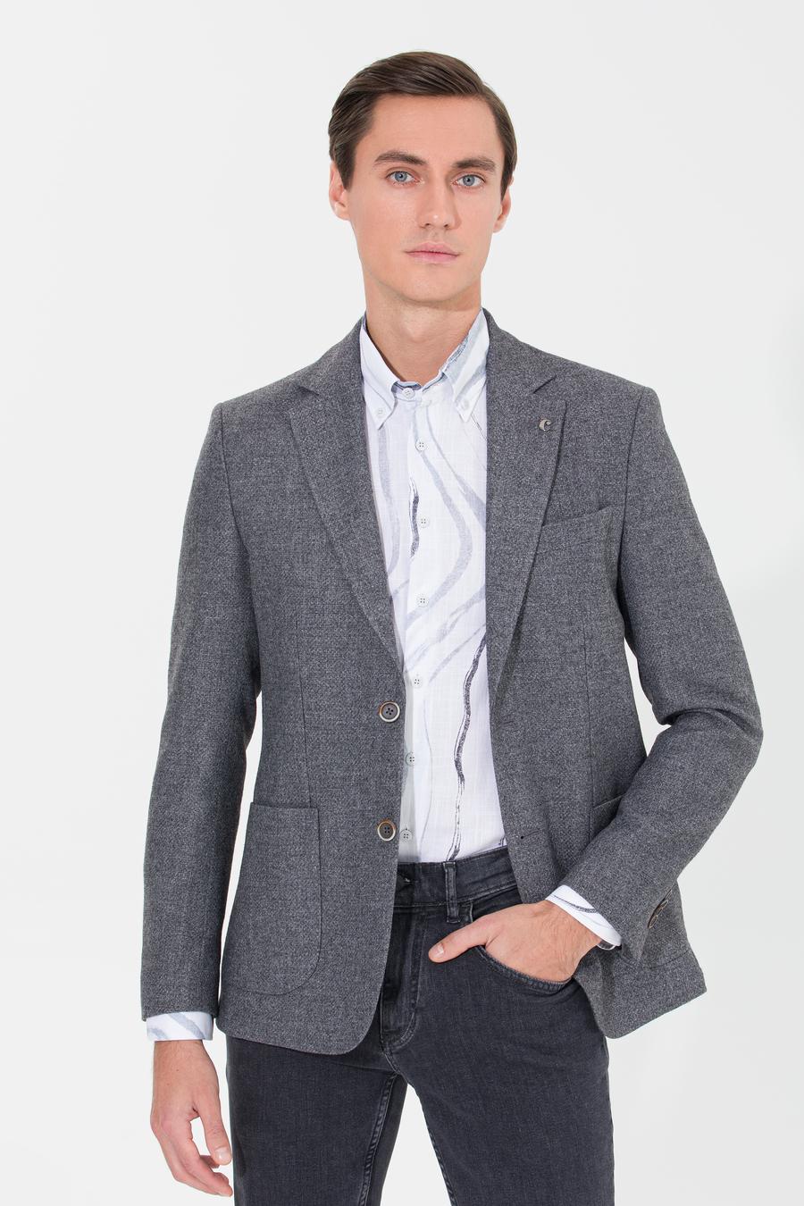 Antrasit Slim Fit Ceket - 50260594224
