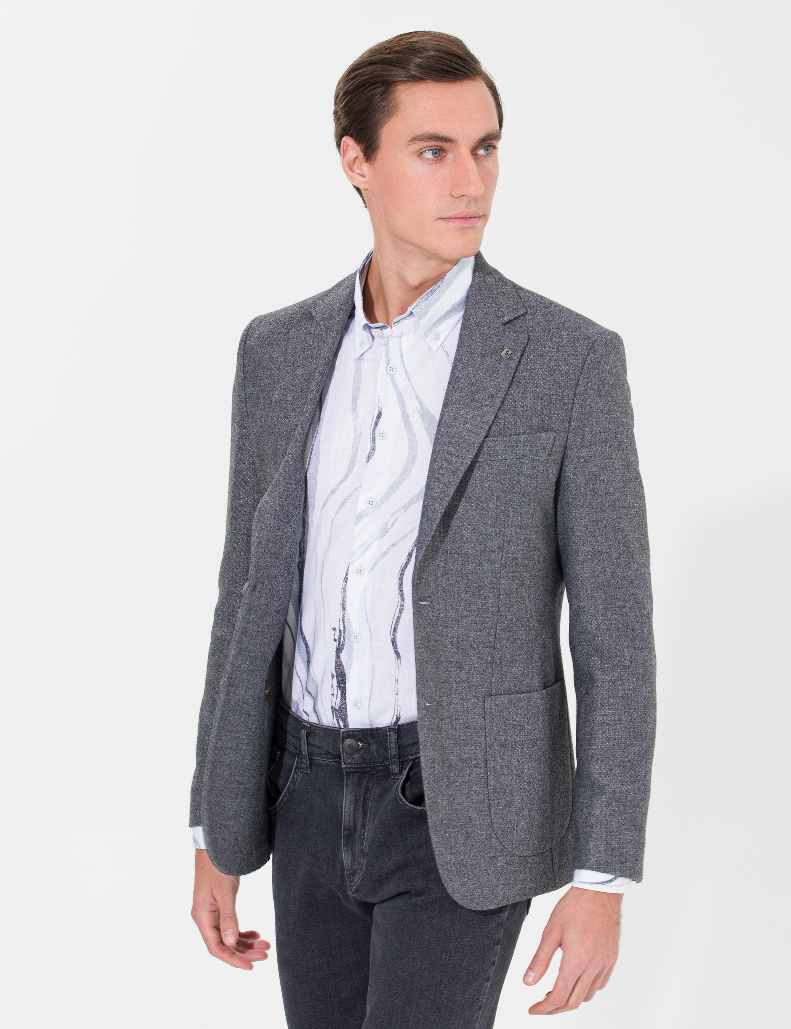 Antrasit Slim Fit Ceket - 50260594224