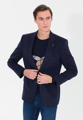 Lacivert Slim Fit Kaşmir Ceket