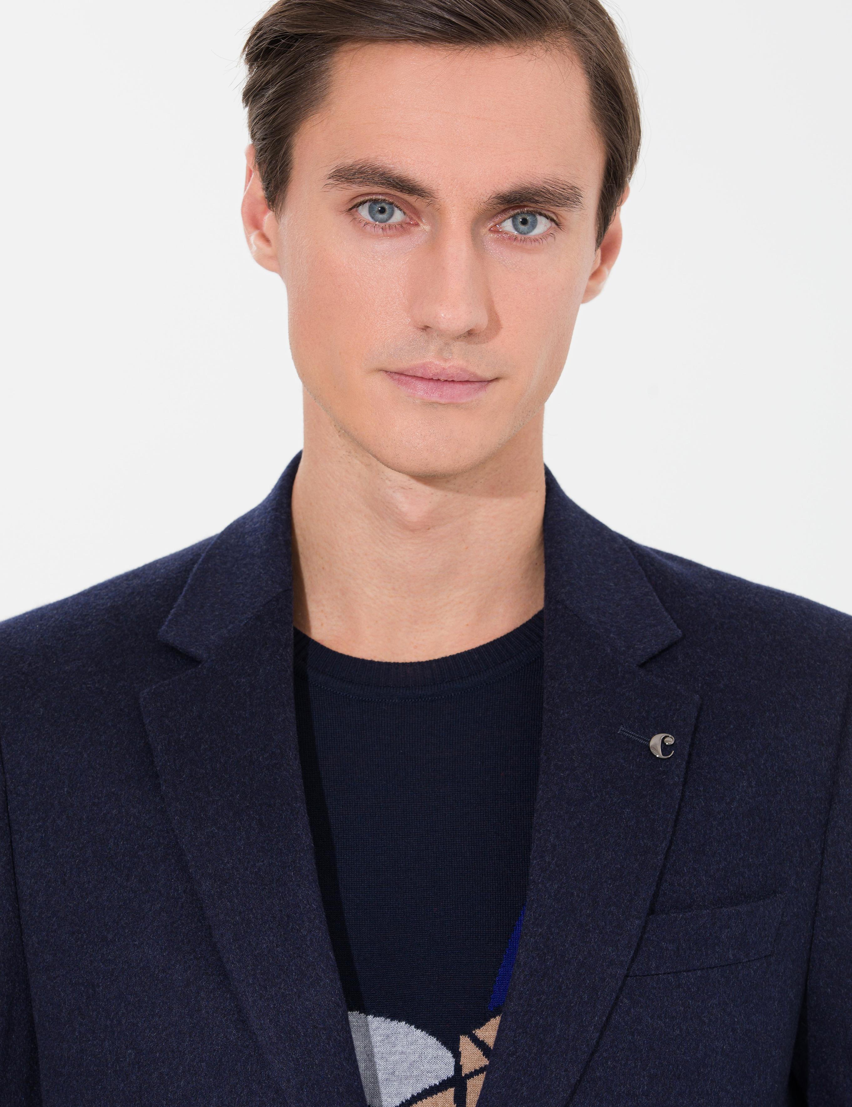Lacivert Slim Fit Kaşmir Ceket - 50258856047