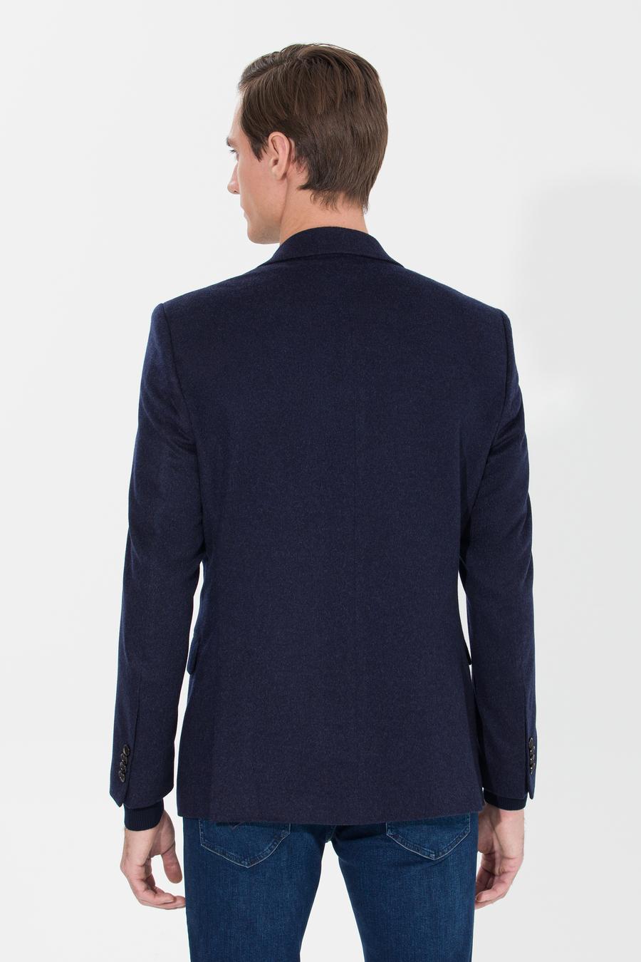 Lacivert Slim Fit Kaşmir Ceket - 50258856047