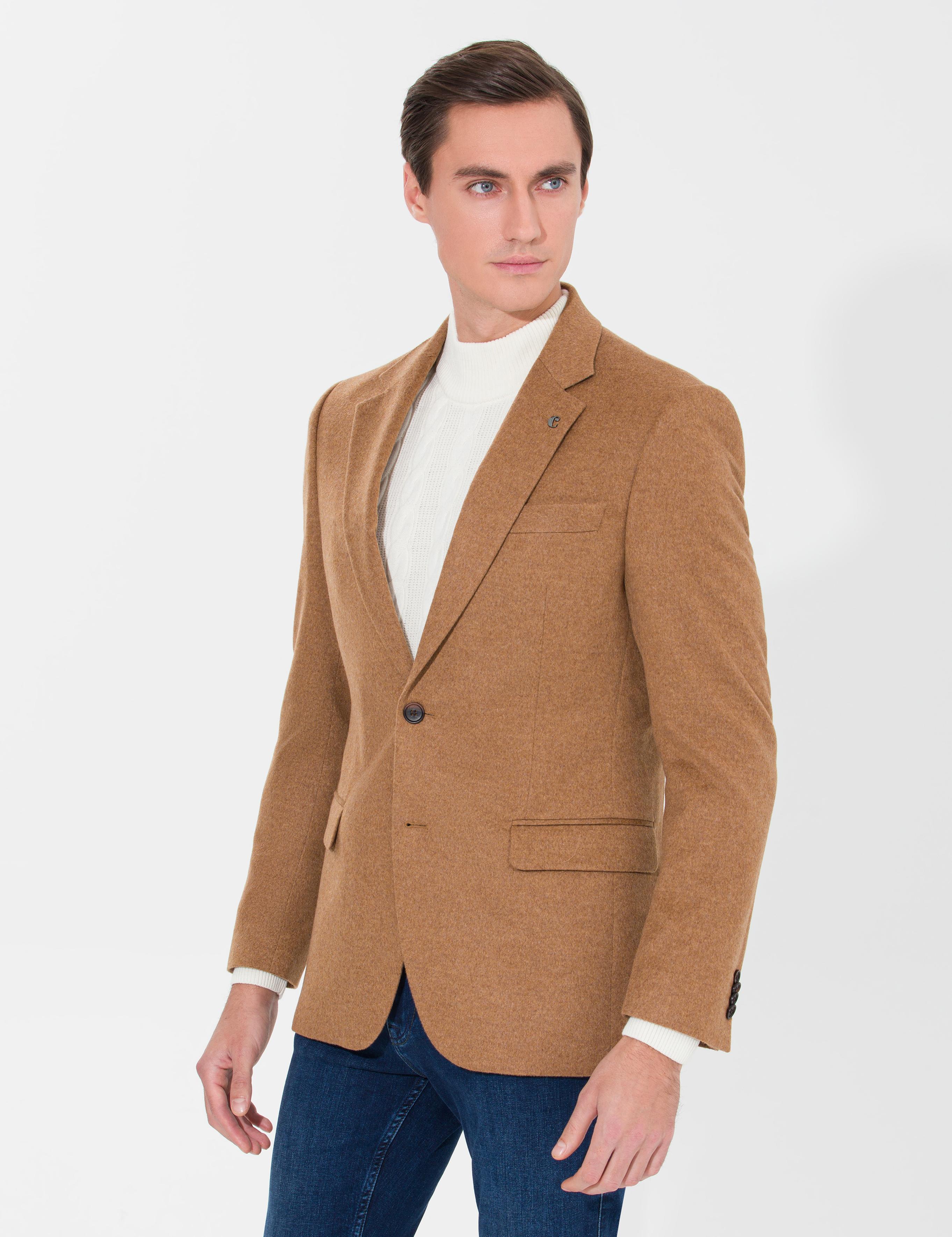 Camel Slim Fit Kaşmir Ceket - 50258856008