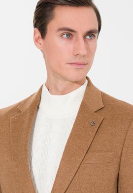 Camel Slim Fit Kaşmir Ceket