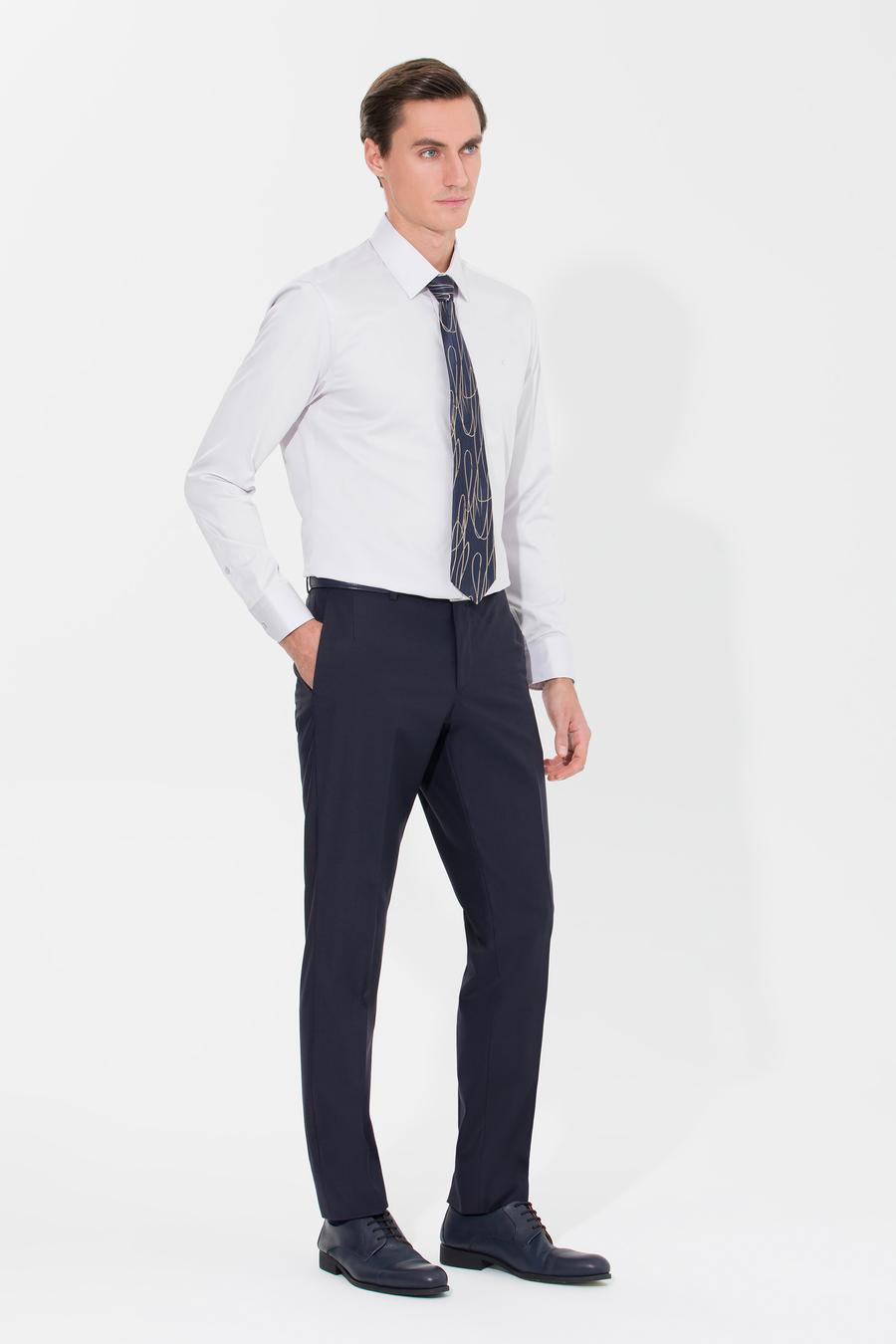 Açık Gri Slim Fit Uzun Kollu Basic Gömlek - 50268503091