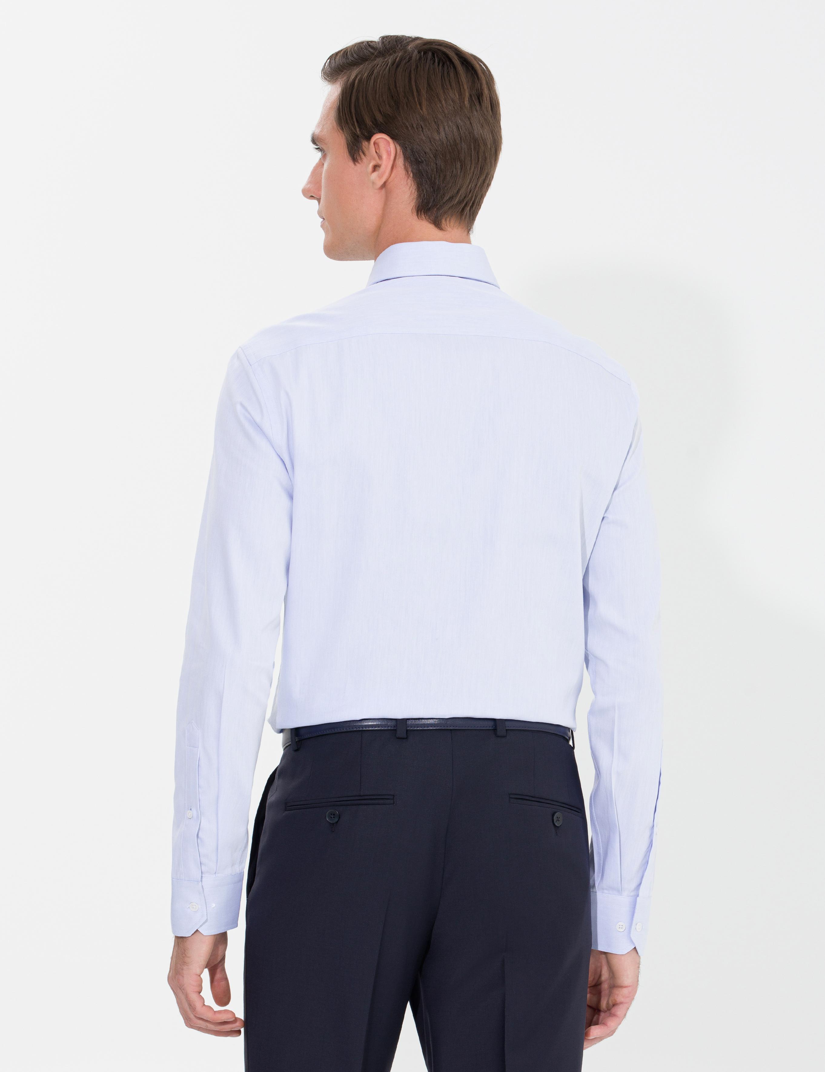 Açık Mavi Slim Fit Uzun Kollu Basic Gömlek - 50269714020