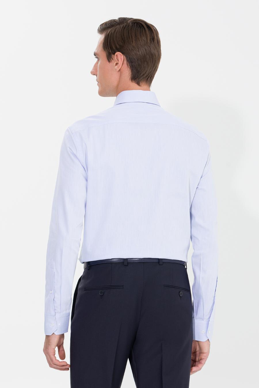 Açık Mavi Slim Fit Uzun Kollu Basic Gömlek - 50269714020