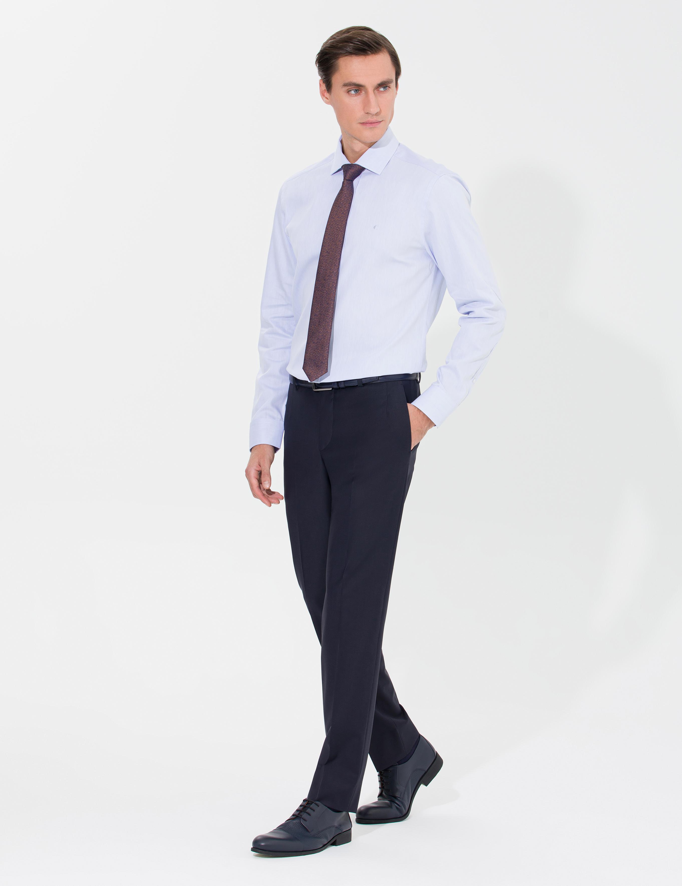 Açık Mavi Slim Fit Uzun Kollu Basic Gömlek - 50269714020