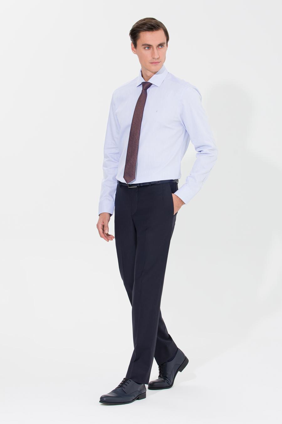 Açık Mavi Slim Fit Uzun Kollu Basic Gömlek - 50269714020