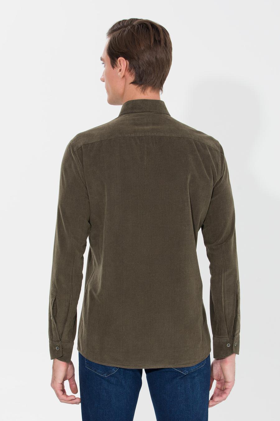 Haki Slim Fit Uzun Kollu Gömlek - 50262889068
