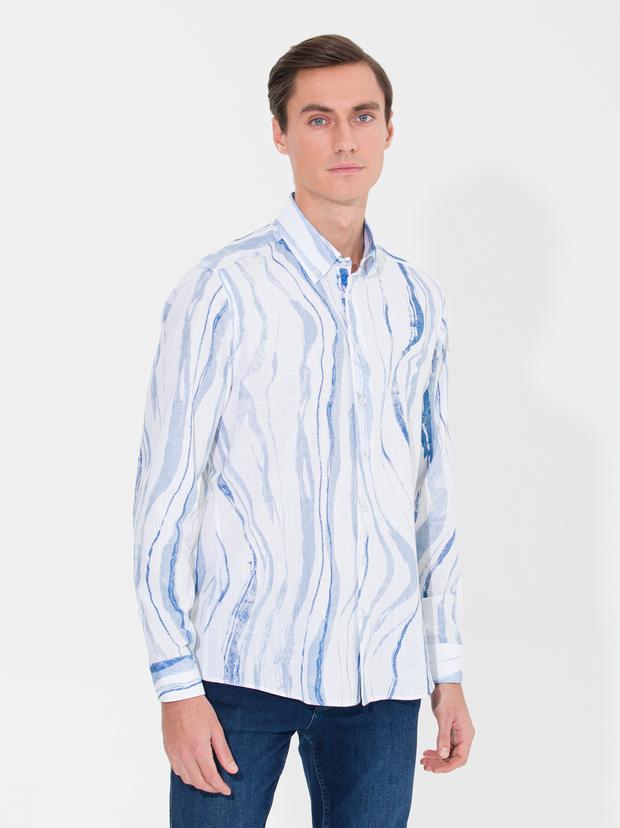 Açık Mavi Slim Fit Uzun Kollu Gömlek
