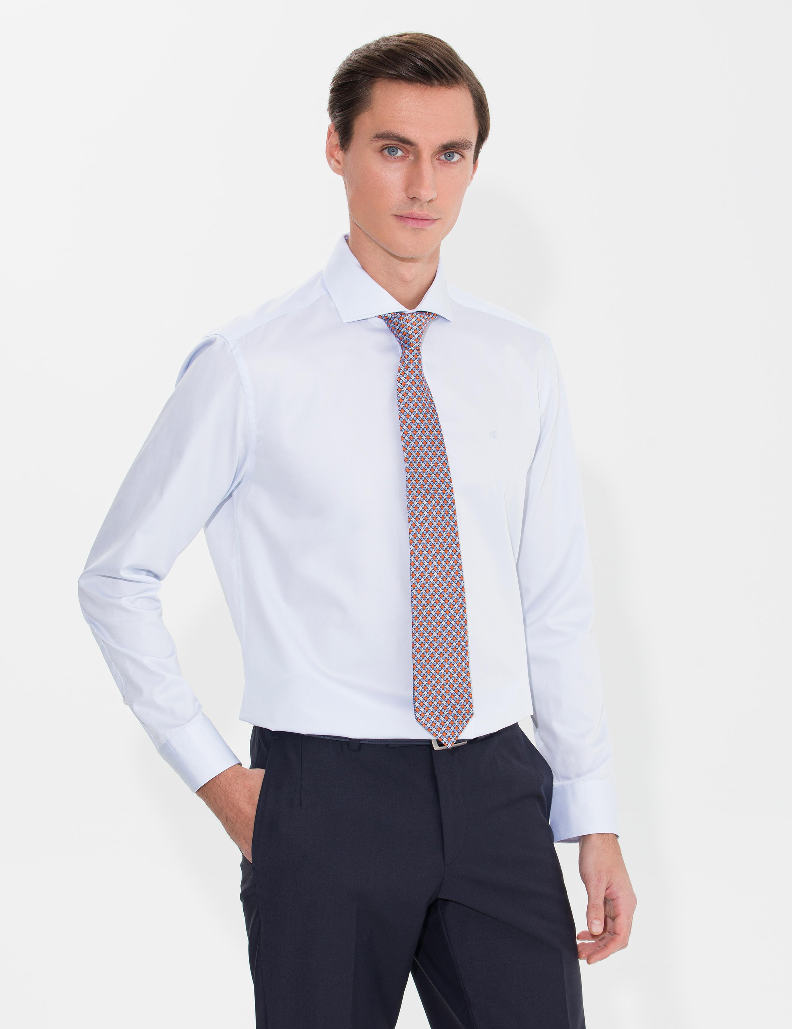 Açık Mavi Modern Fit Uzun Kollu Basic Gömlek - 50268925020