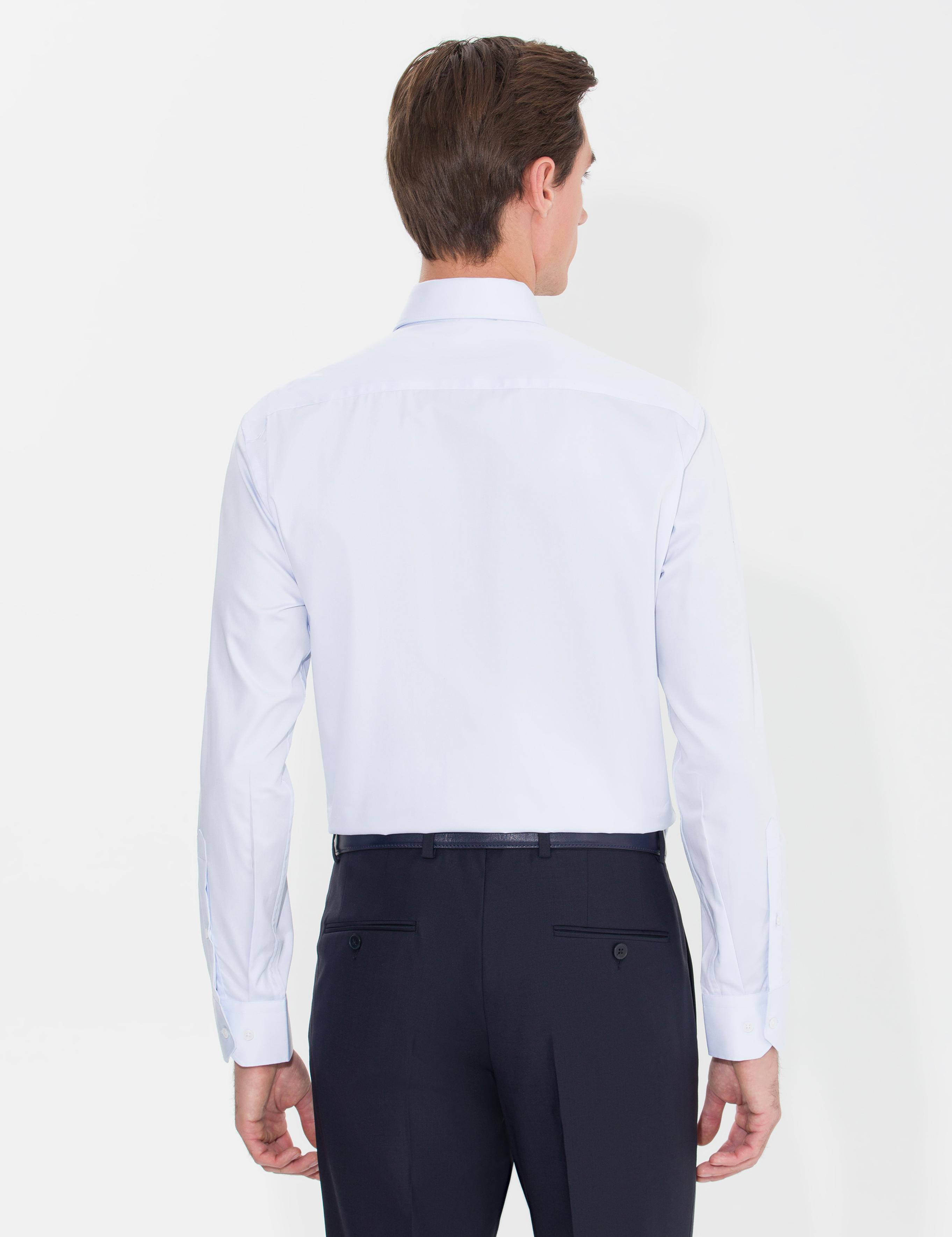 Açık Mavi Modern Fit Uzun Kollu Basic Gömlek - 50268925020