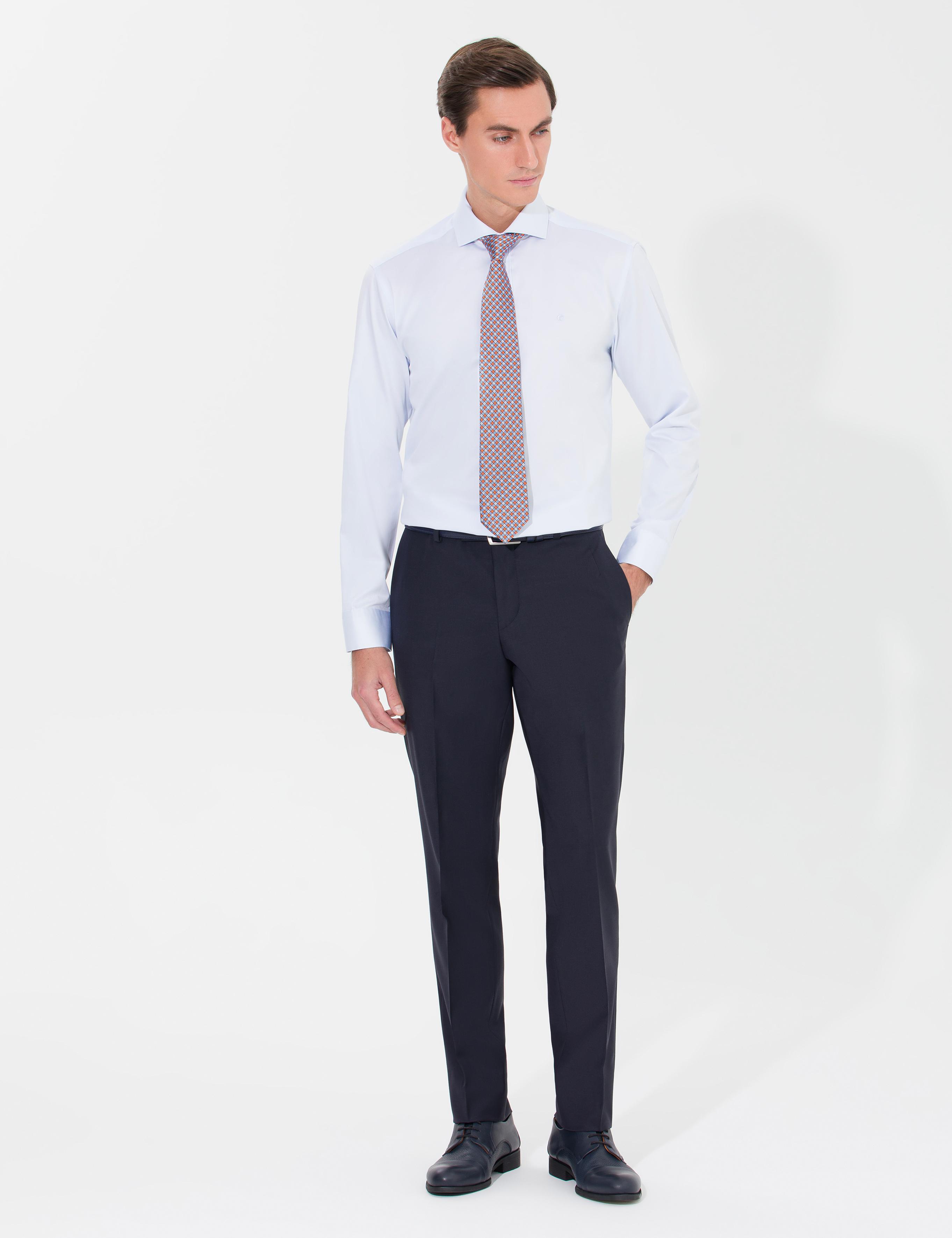 Açık Mavi Modern Fit Uzun Kollu Basic Gömlek - 50268925020