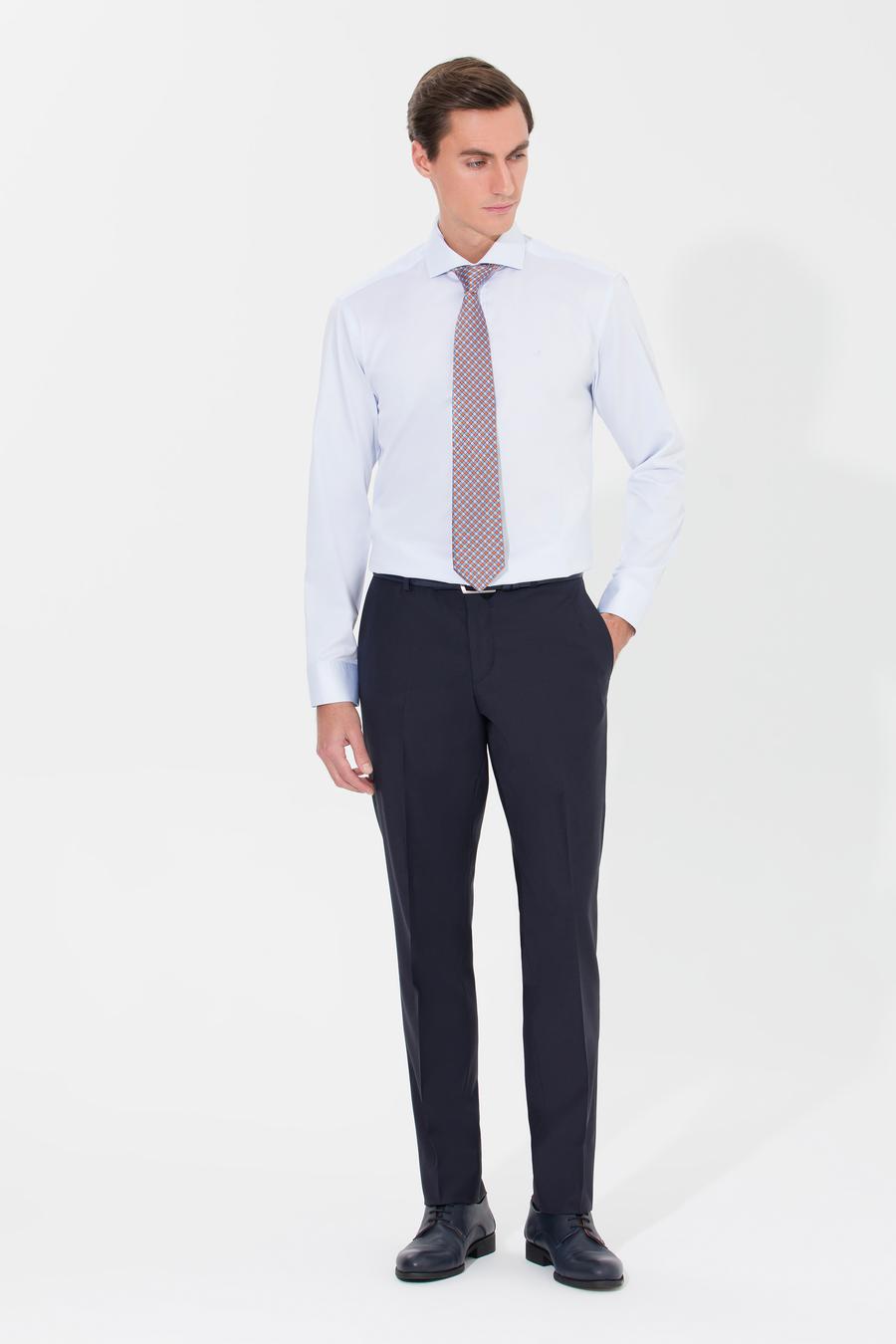 Açık Mavi Modern Fit Uzun Kollu Basic Gömlek - 50268925020