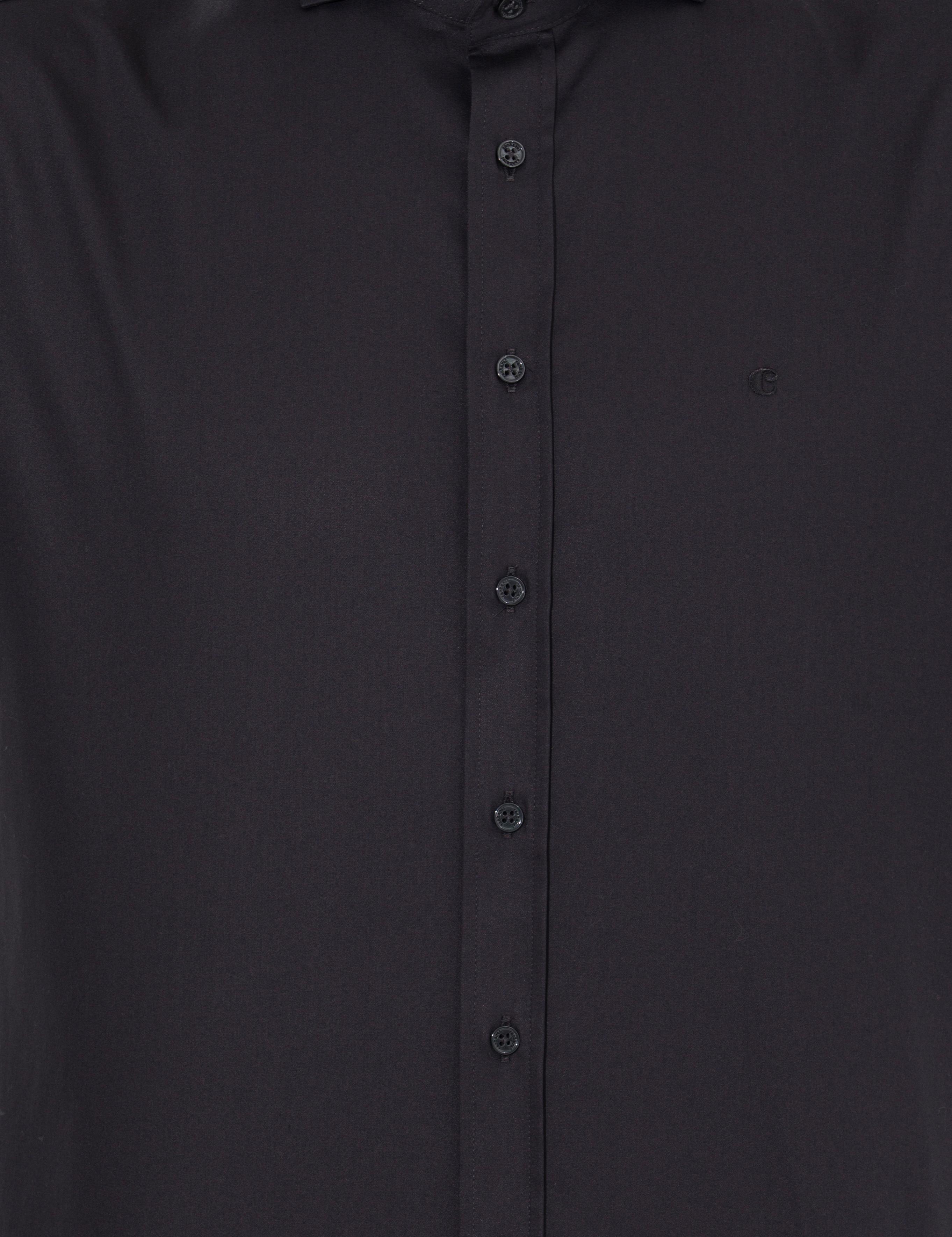 Siyah Slim Fit %100 Pamuk  İtalyan  Basic Gömlek - 50268927071