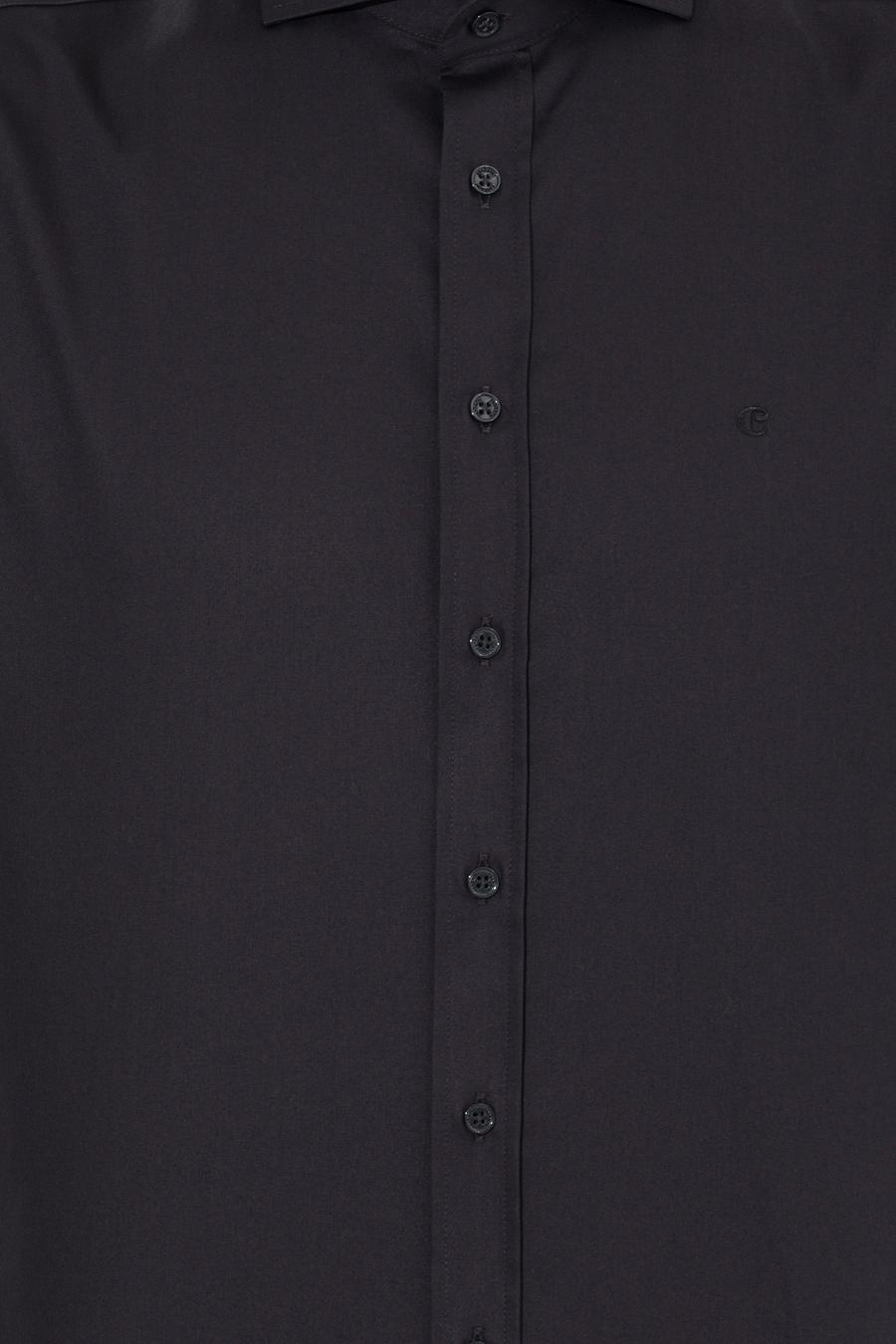 Siyah Slim Fit %100 Pamuk  İtalyan  Basic Gömlek - 50268927071