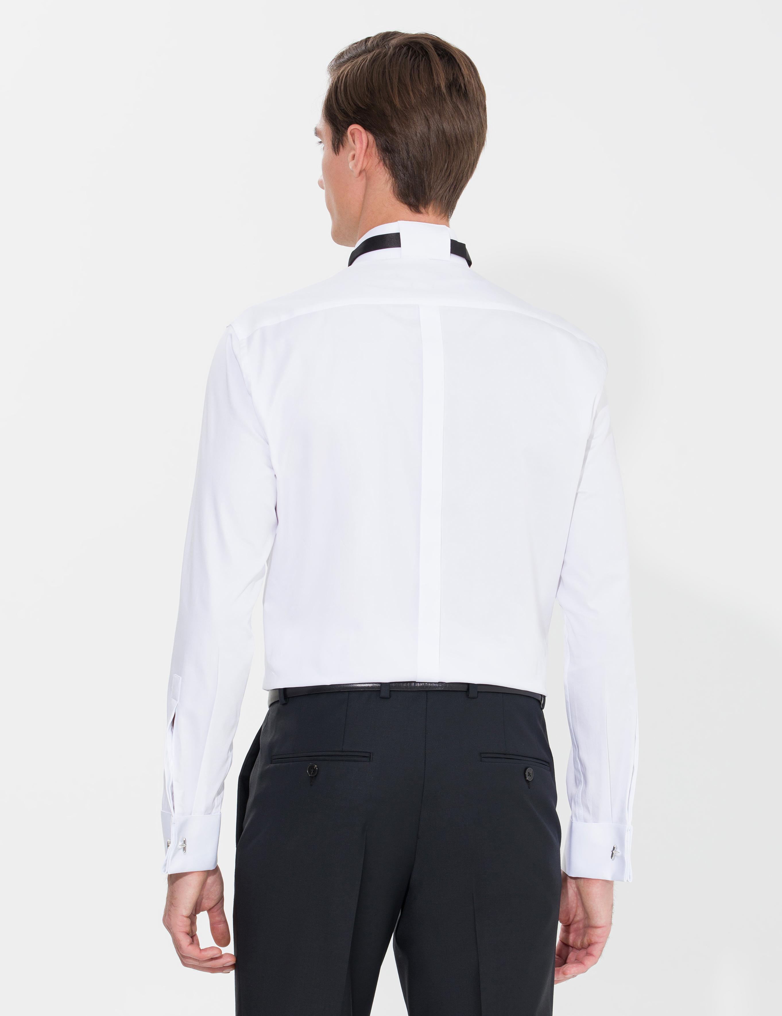 Beyaz Slim Fit Smokin Gömlek - 50269446011
