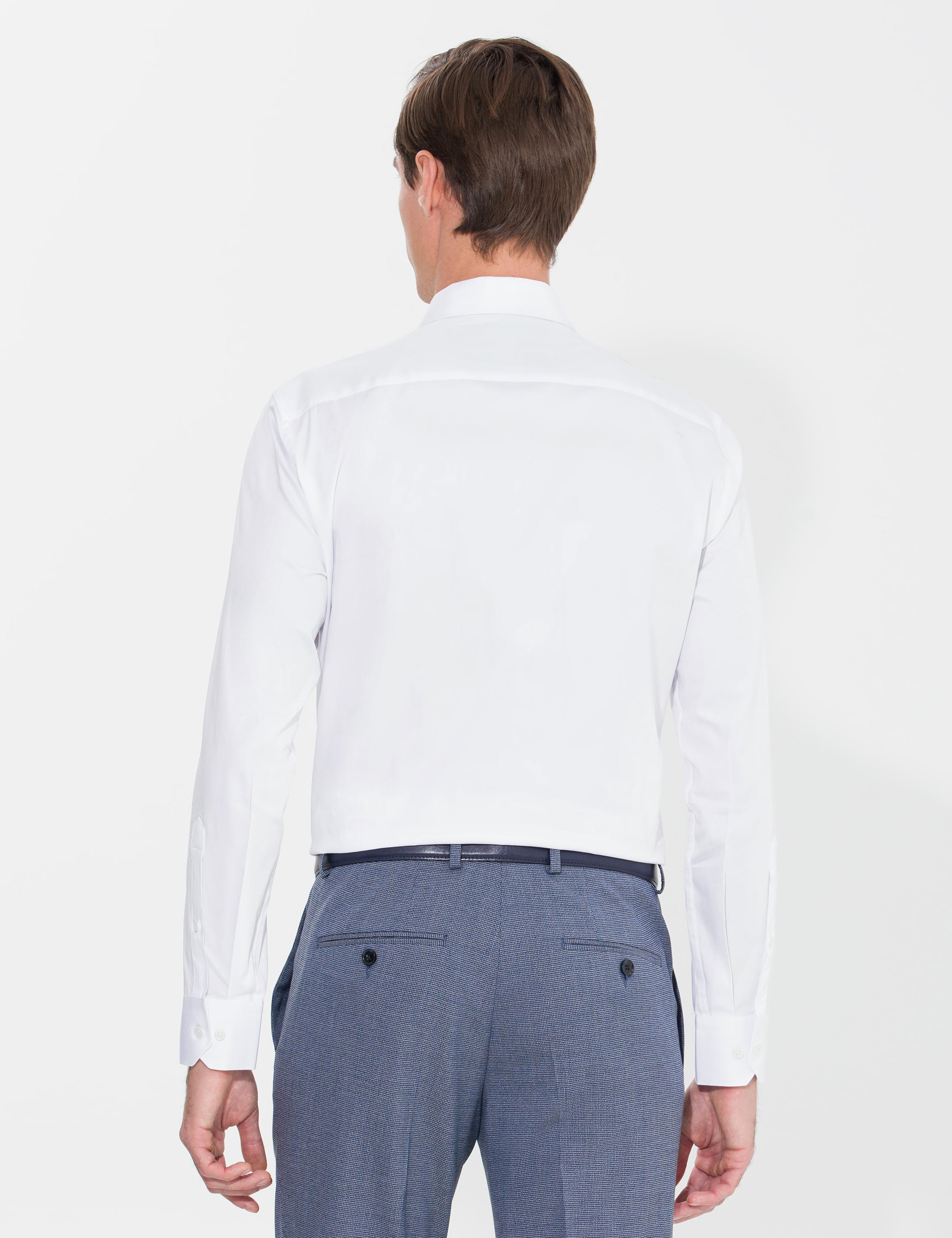 Beyaz Slim Fit Uzun Kollu Basic Gömlek - 50268503007