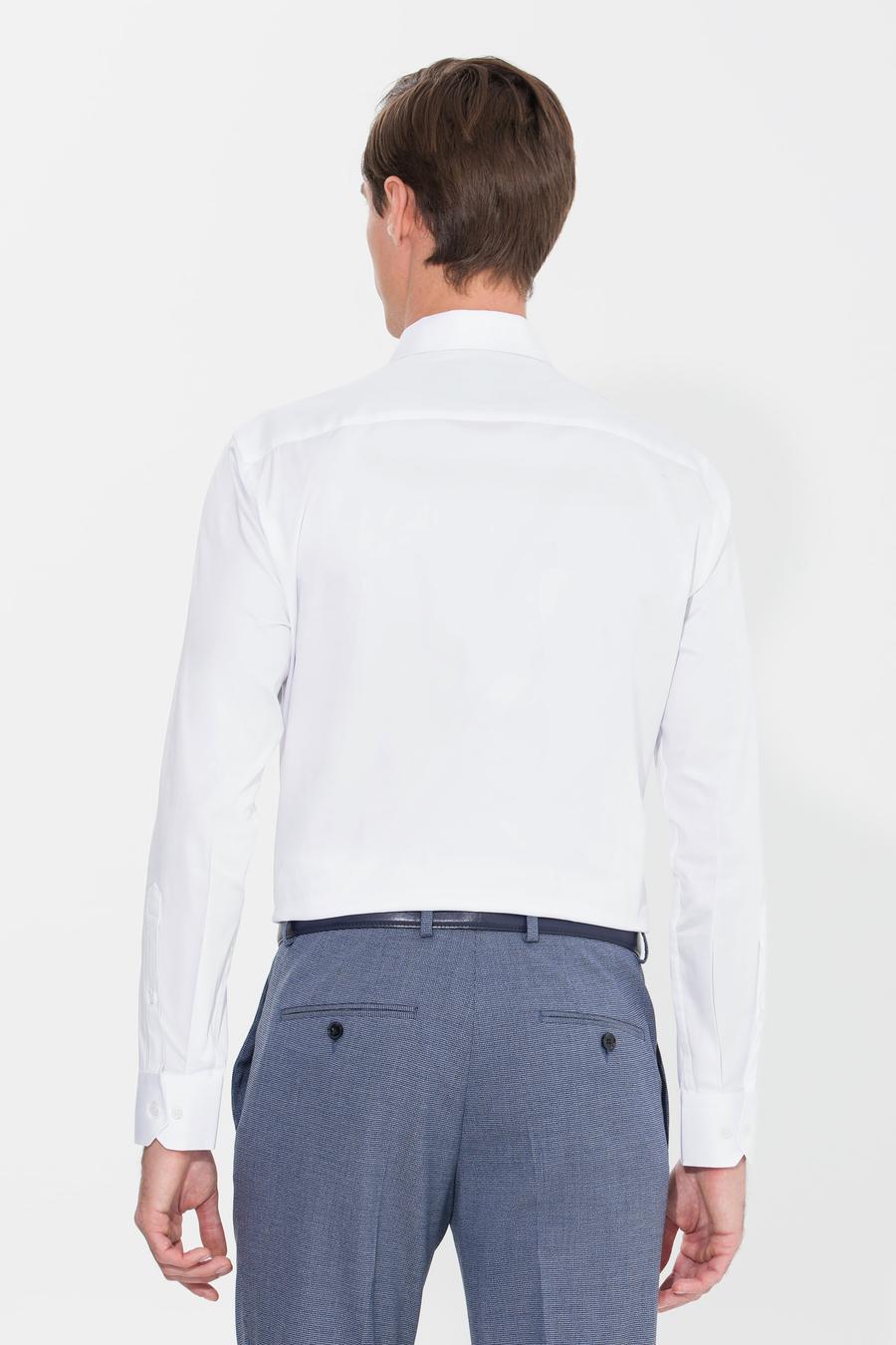 Beyaz Slim Fit Uzun Kollu Basic Gömlek - 50268503007