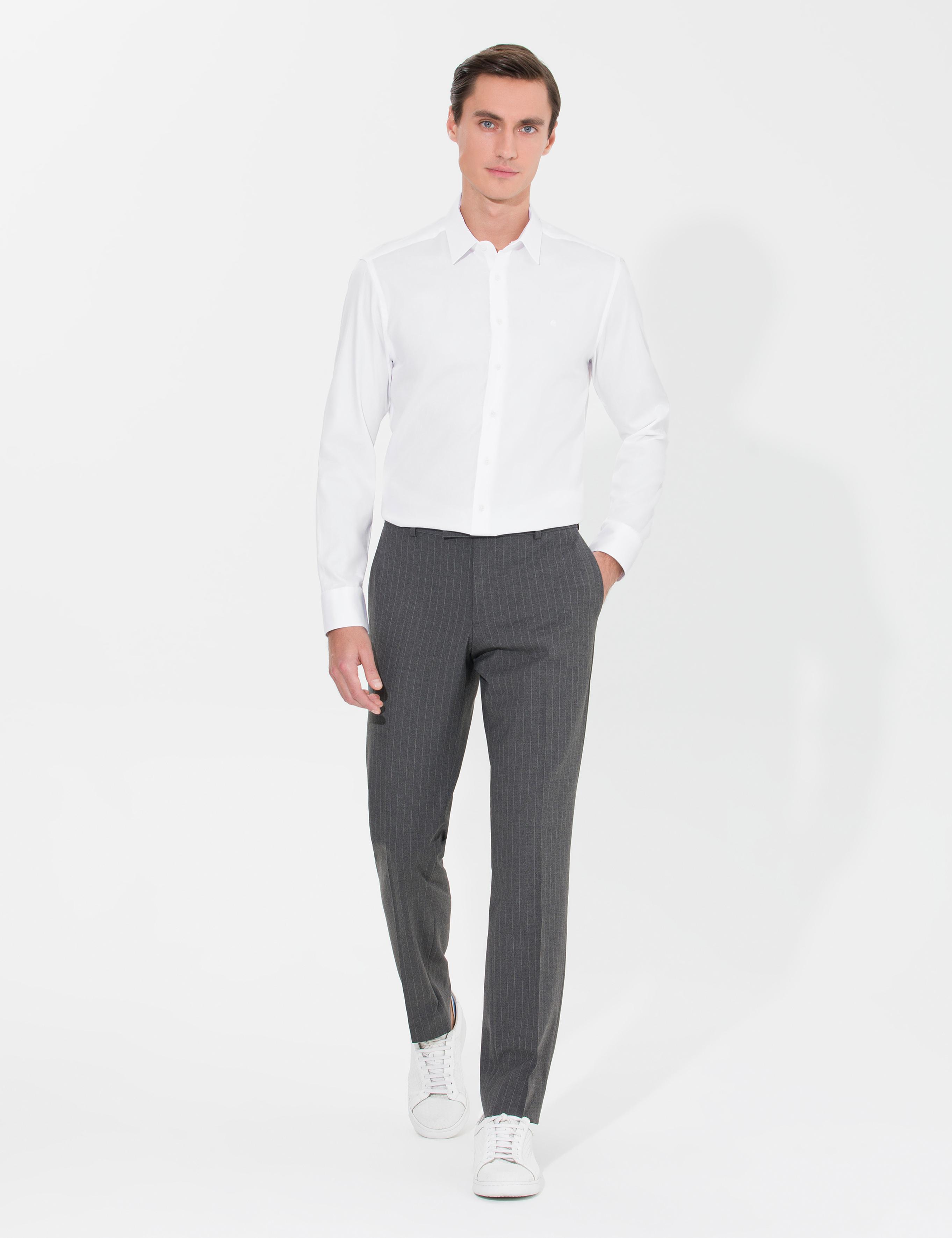 Beyaz Slim Fit Uzun Kollu Basic Gömlek - 50268926003
