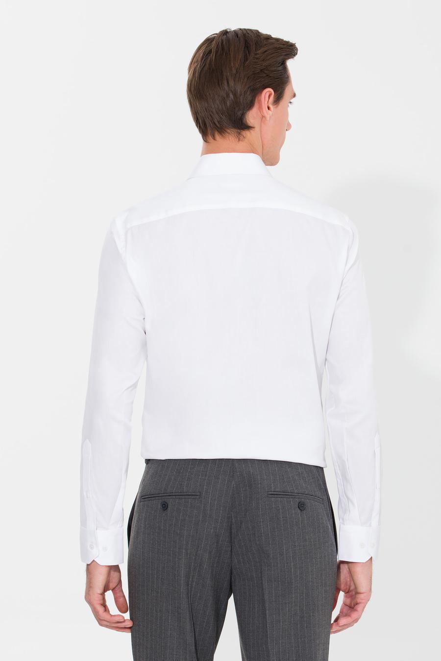 Beyaz Slim Fit Uzun Kollu Basic Gömlek - 50268926003