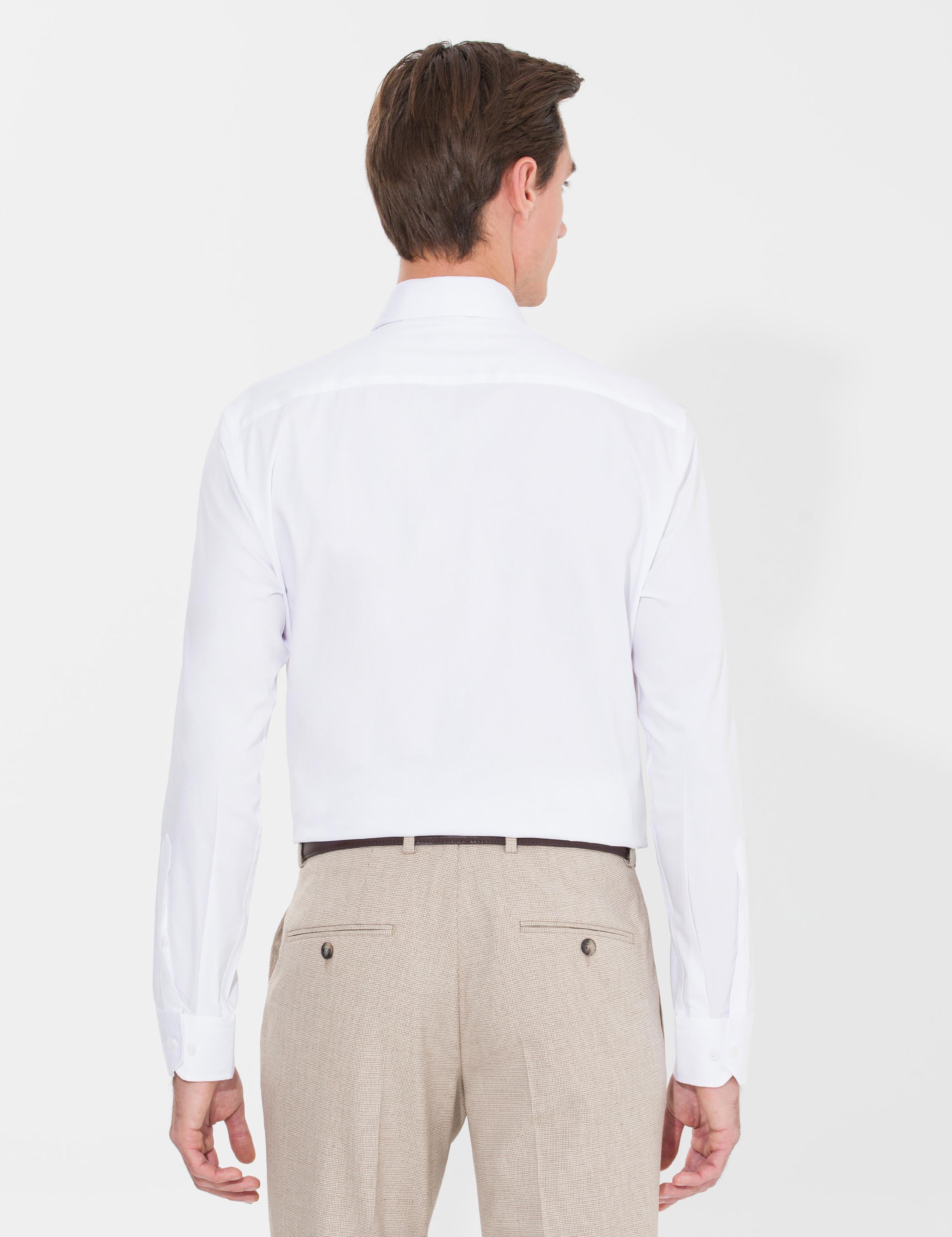 Beyaz Slim Fit Uzun Kollu Basic Gömlek - 50269714005