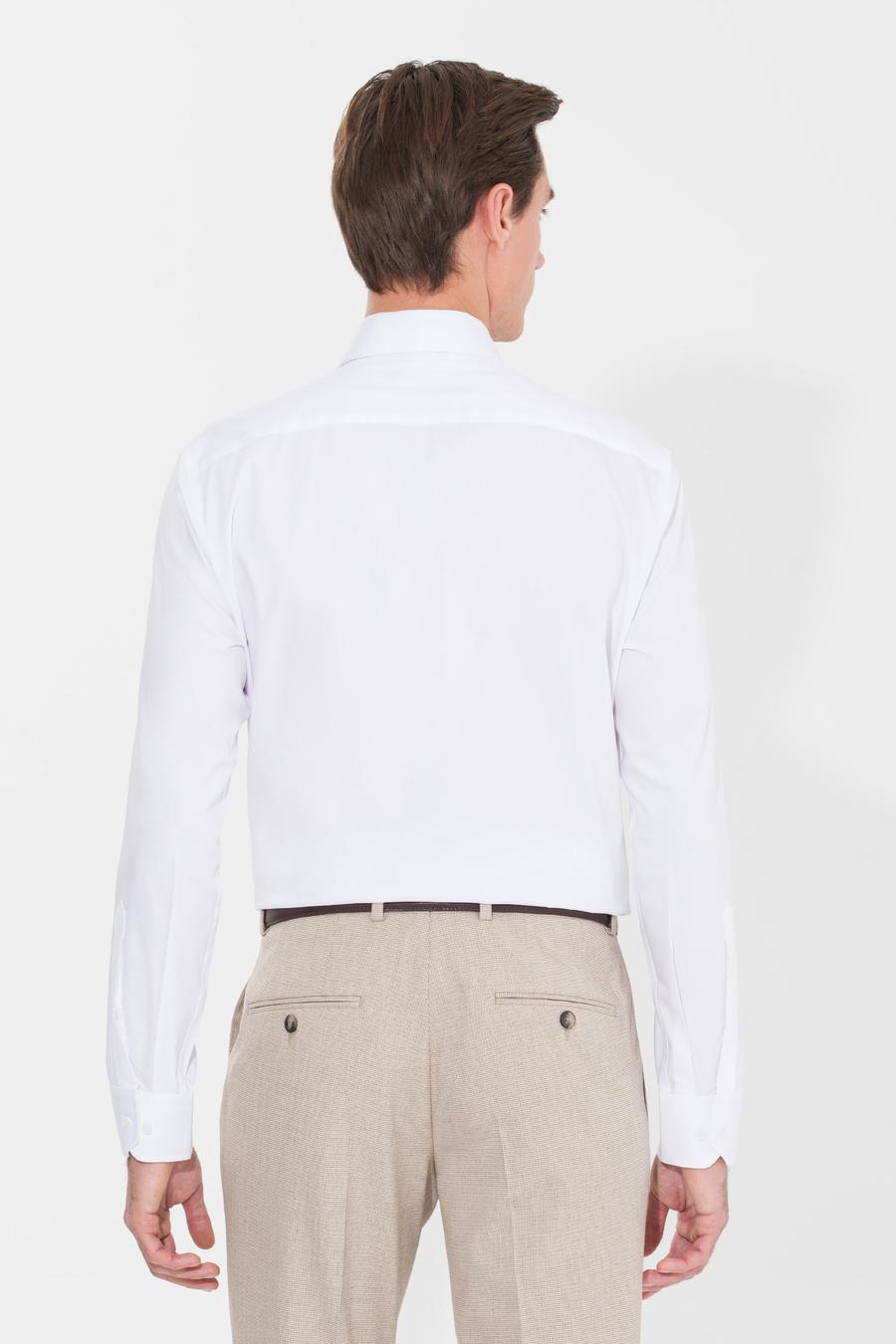 Beyaz Slim Fit Uzun Kollu Basic Gömlek - 50269714005