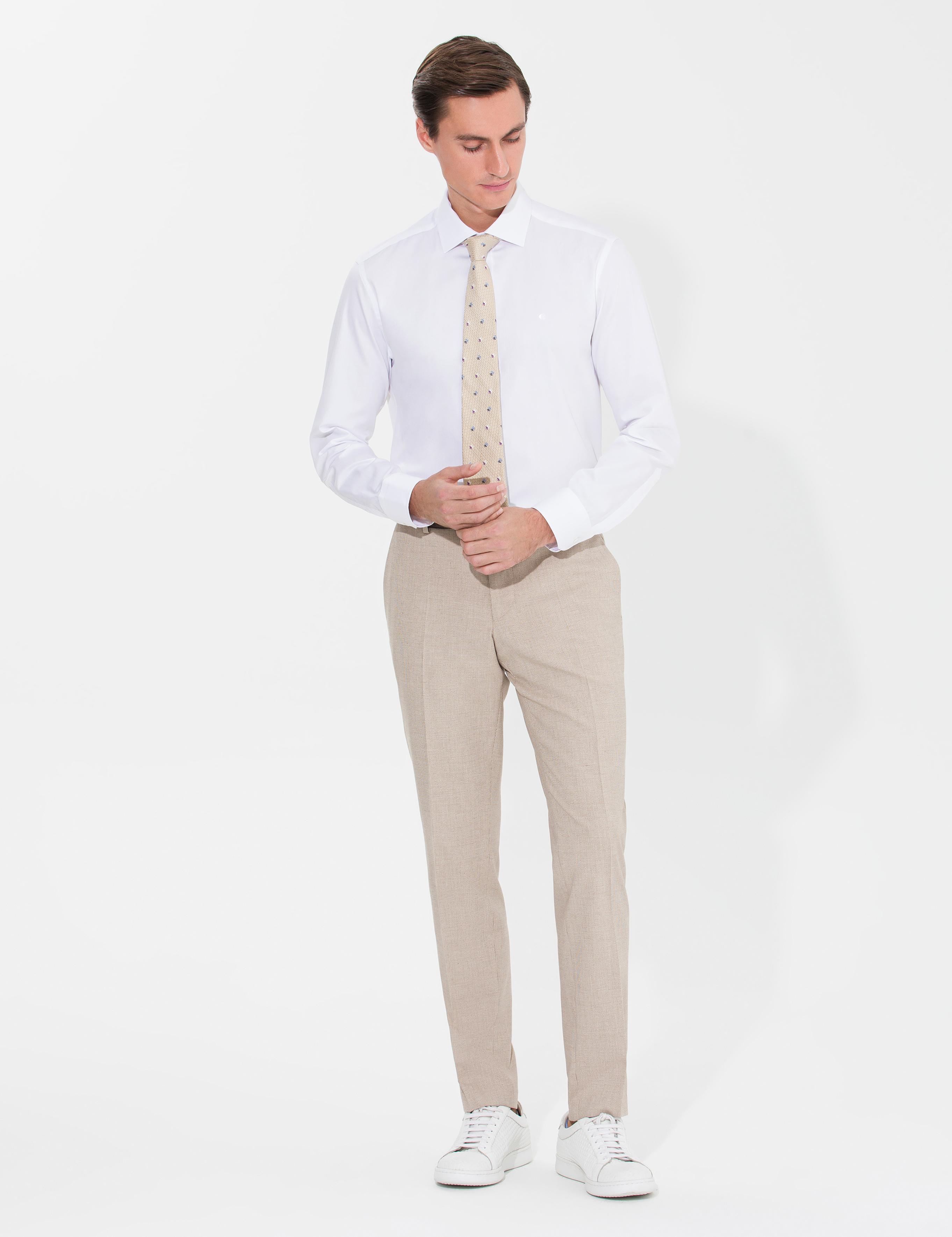 Beyaz Slim Fit Uzun Kollu Basic Gömlek - 50269714005