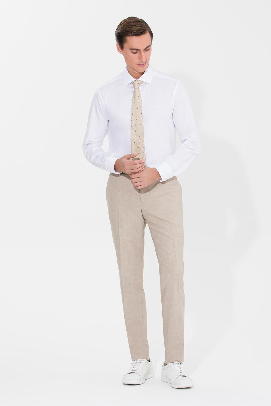 Beyaz Slim Fit Uzun Kollu Basic Gömlek - 50269714005