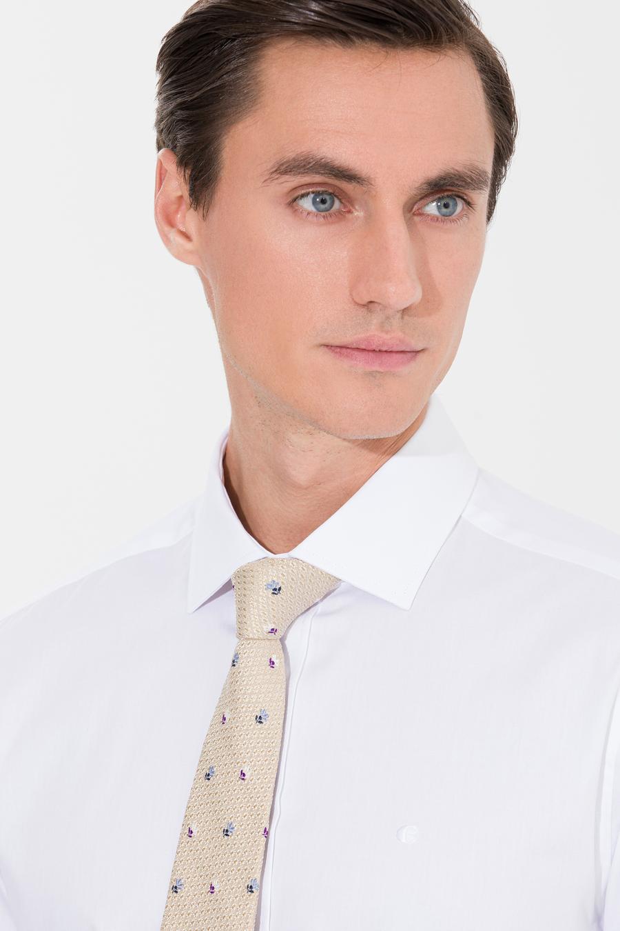 Beyaz Slim Fit Uzun Kollu Basic Gömlek - 50269714005