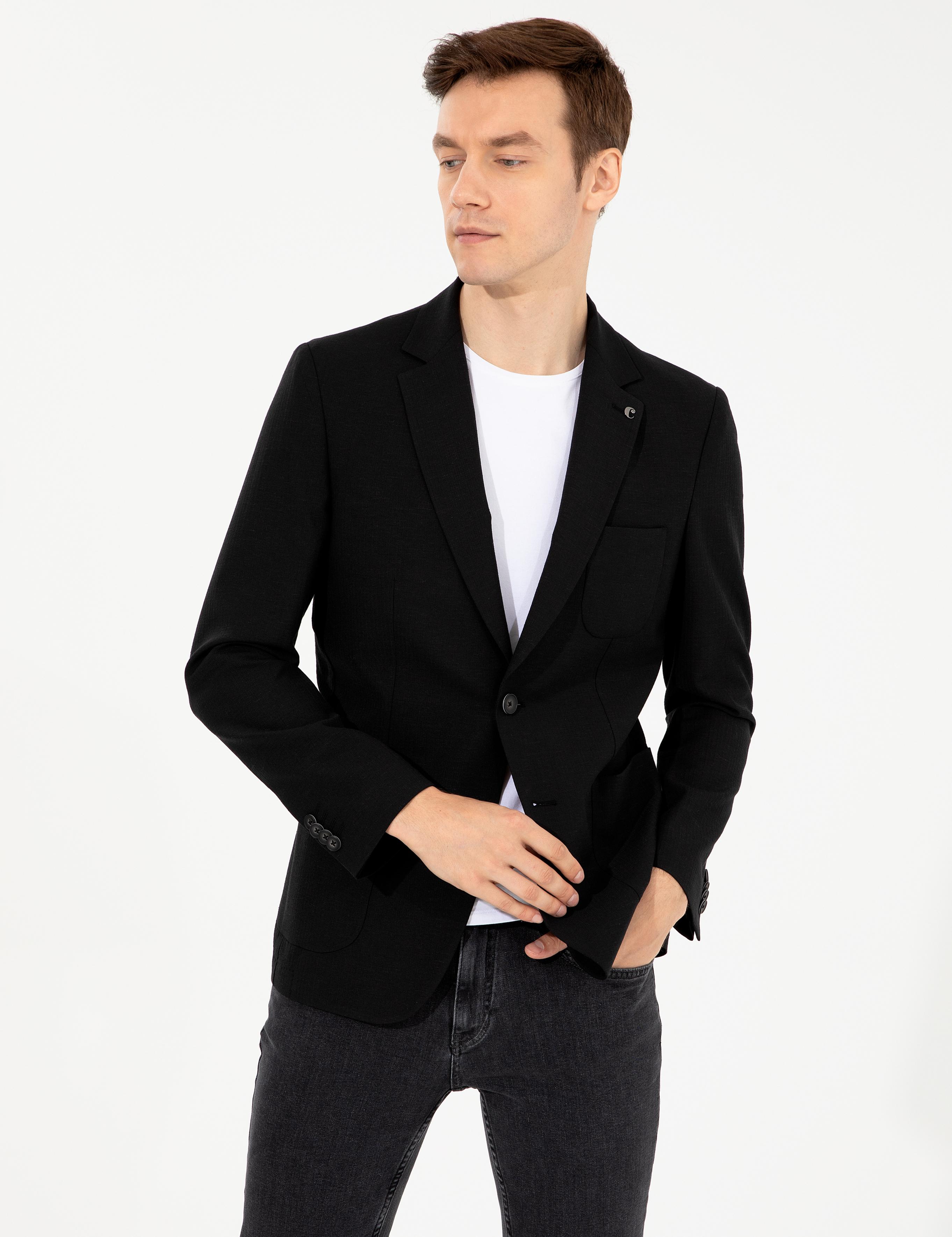 Siyah Slim Fit Ceket - 50251807008