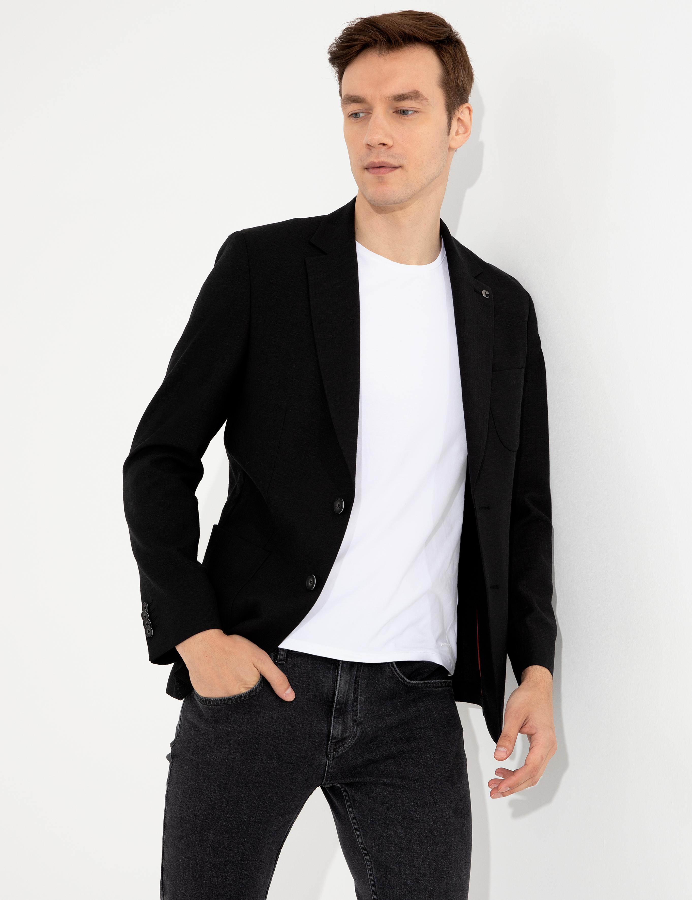 Siyah Slim Fit Ceket - 50251807008