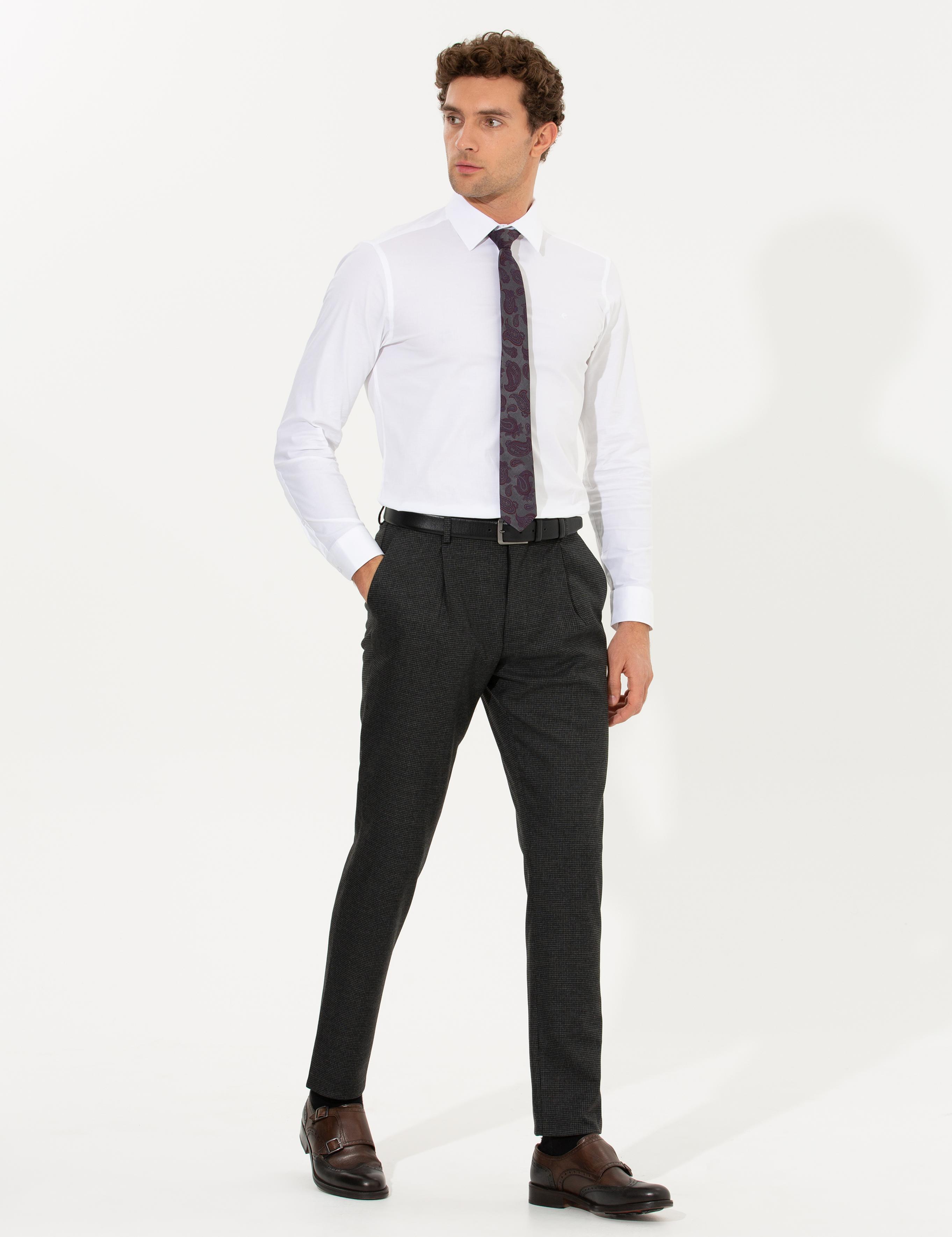 Siyah Dad Fit Kumaş Pantolon - 50258526005