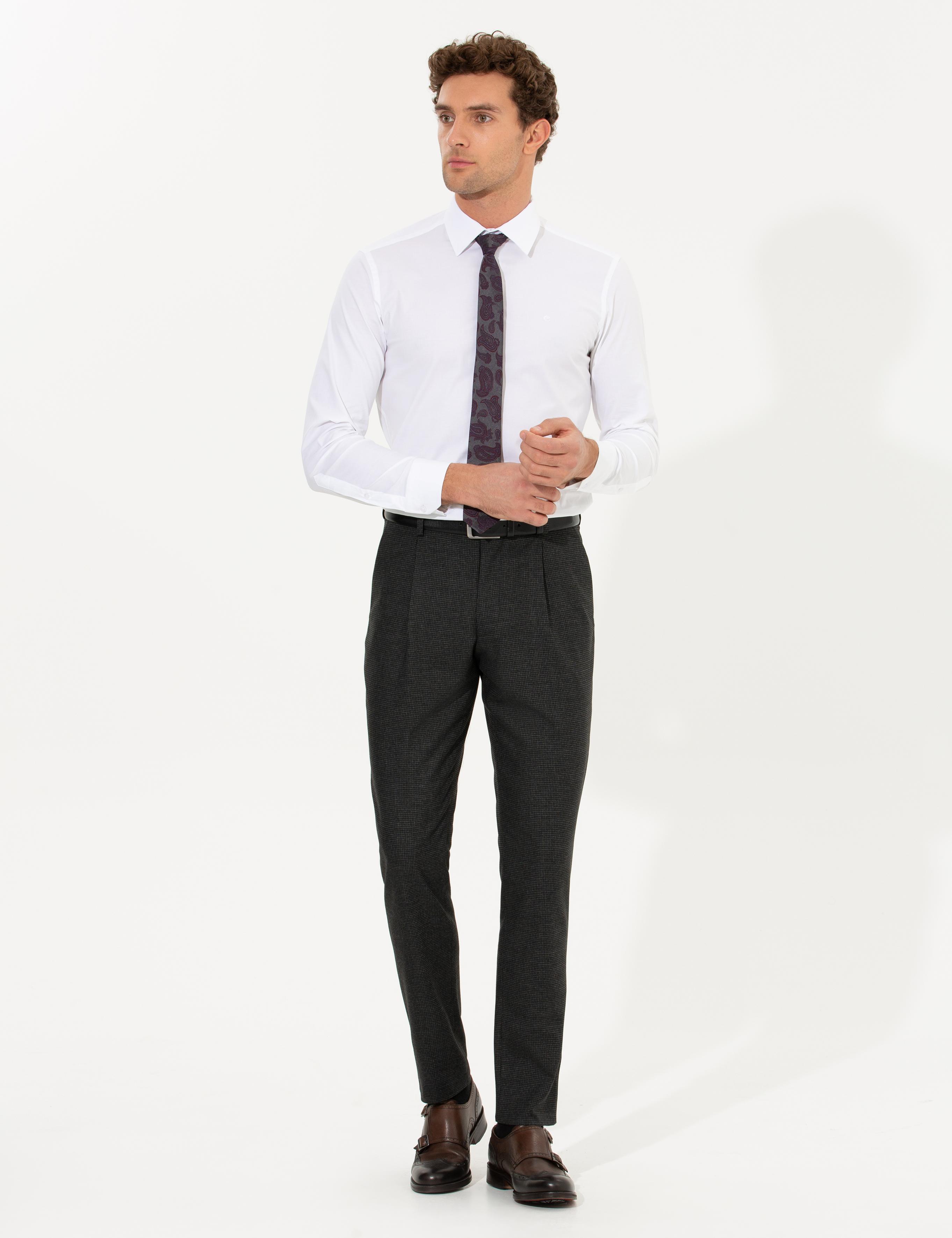 Siyah Dad Fit Kumaş Pantolon - 50258526005