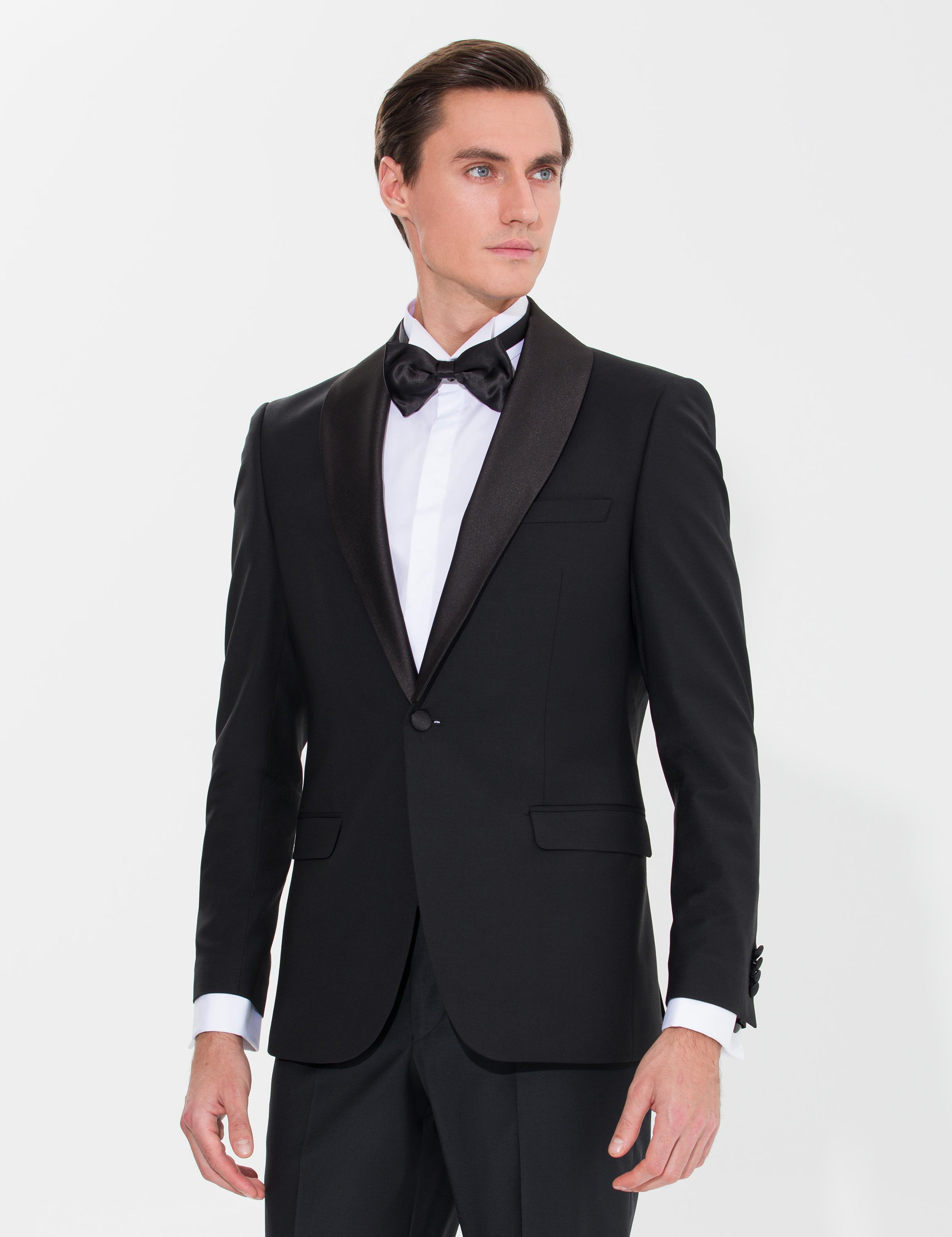 Siyah Slim Fit Smokin Ceket - 50266999008