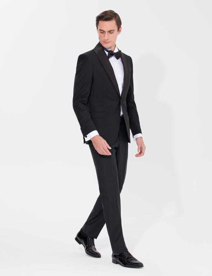 Siyah Slim Fit Smokin Ceket