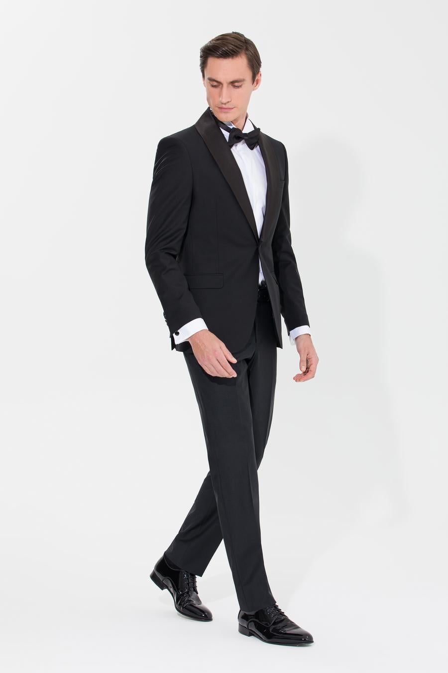 Siyah Slim Fit Smokin Ceket - 50266999008